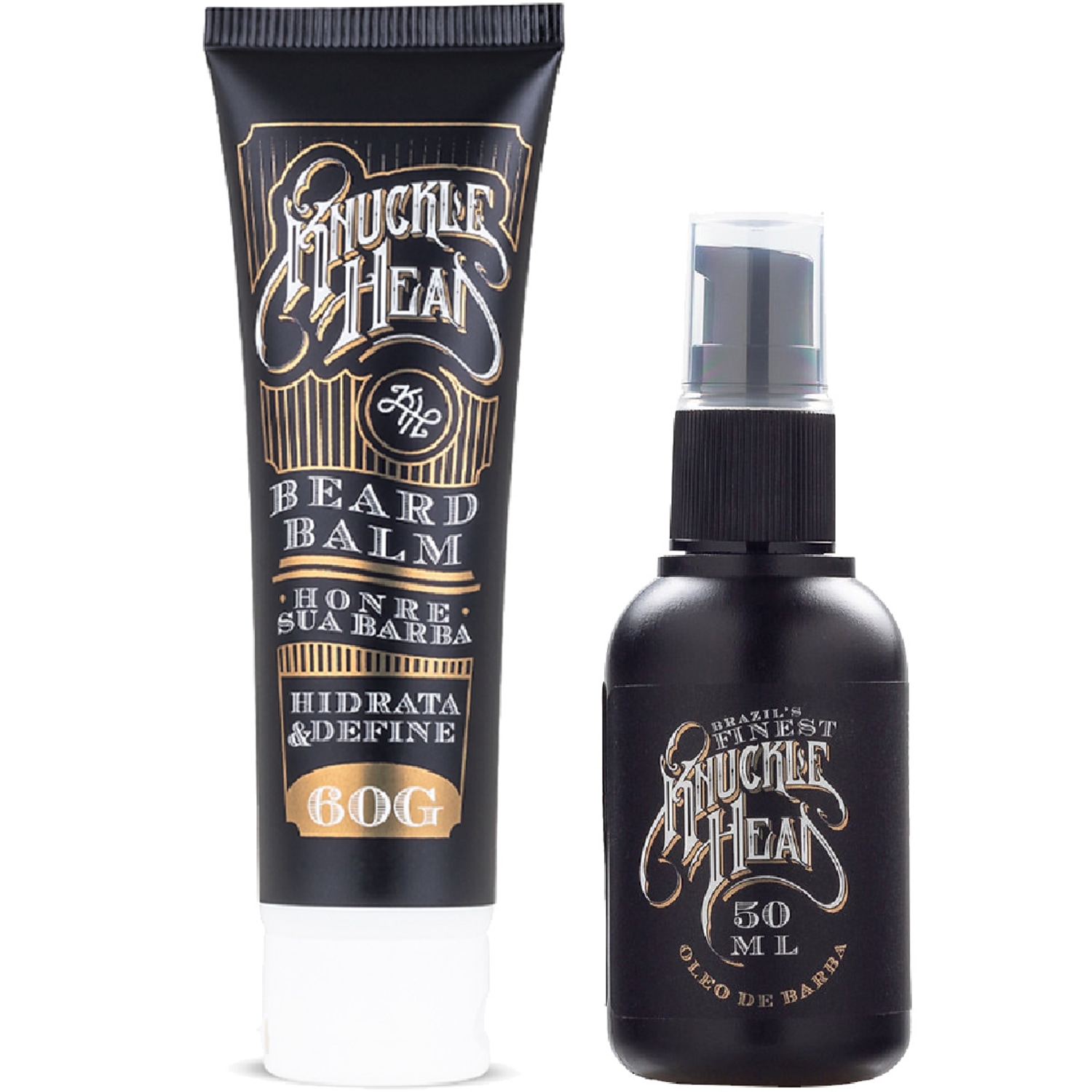 Kit KNUCKLEHEAD - Balm Cremoso para Barba 60g + Óleo De Barba