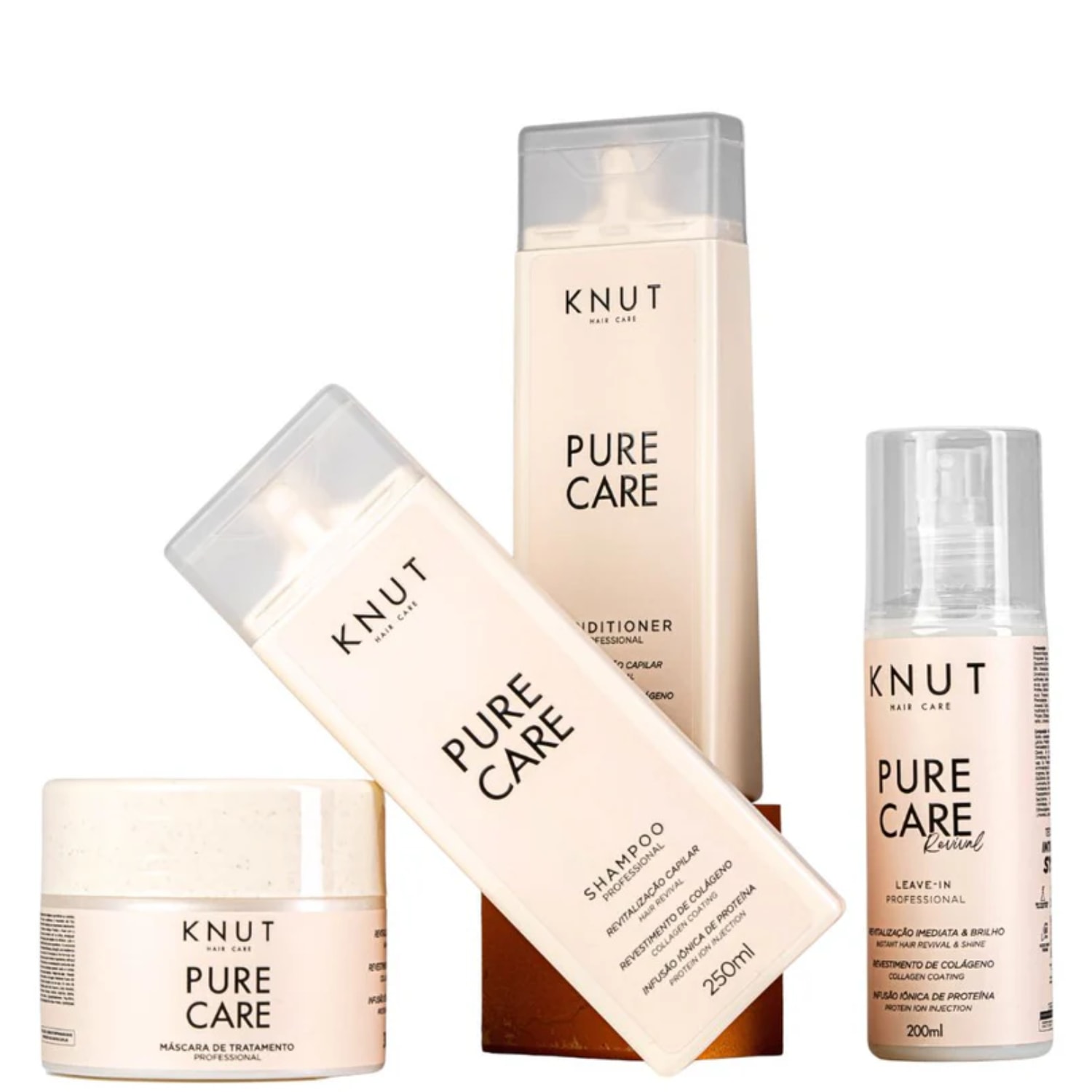 Knut Pure Care Kit Shampoo + Condicion + Máscara + Leave-in