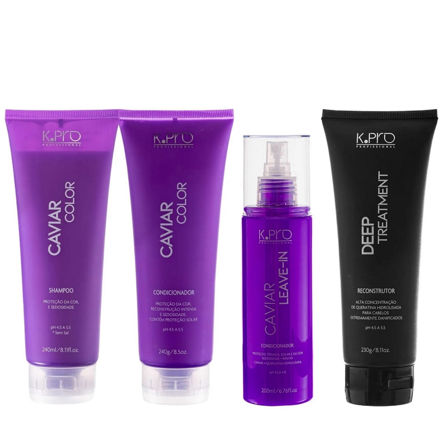 Kit K.Pro Caviar Colors Deep Reconstrutor (4 Produtos)