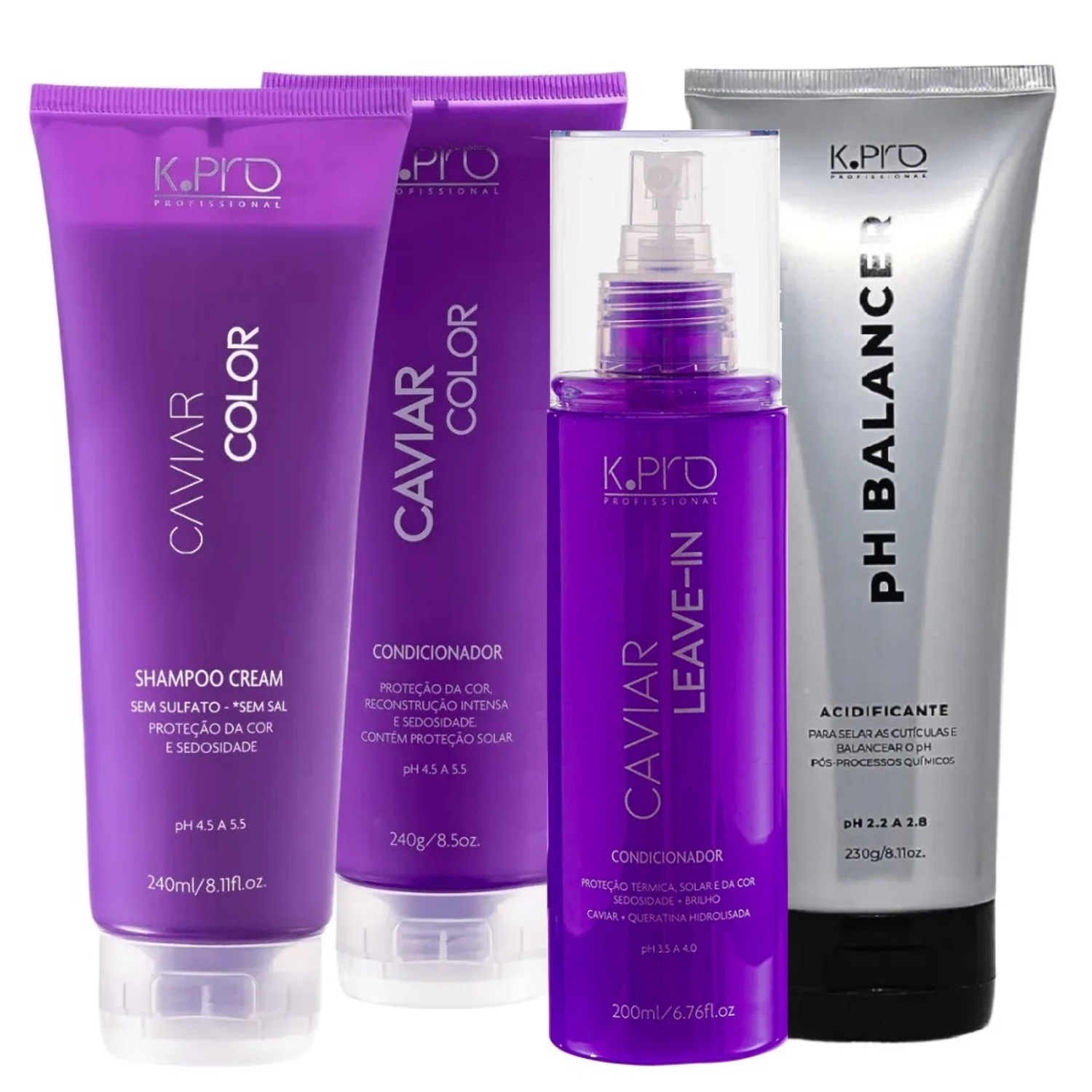 Kit K.Pro Caviar Colors pH Balancer (4 Produtos)
