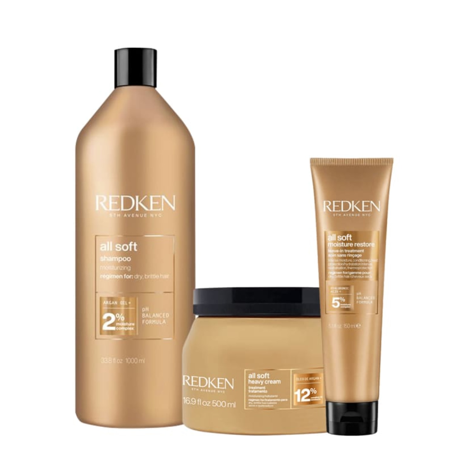 Kit Redken All Soft Moisture Restore Trio (3 Produtos)