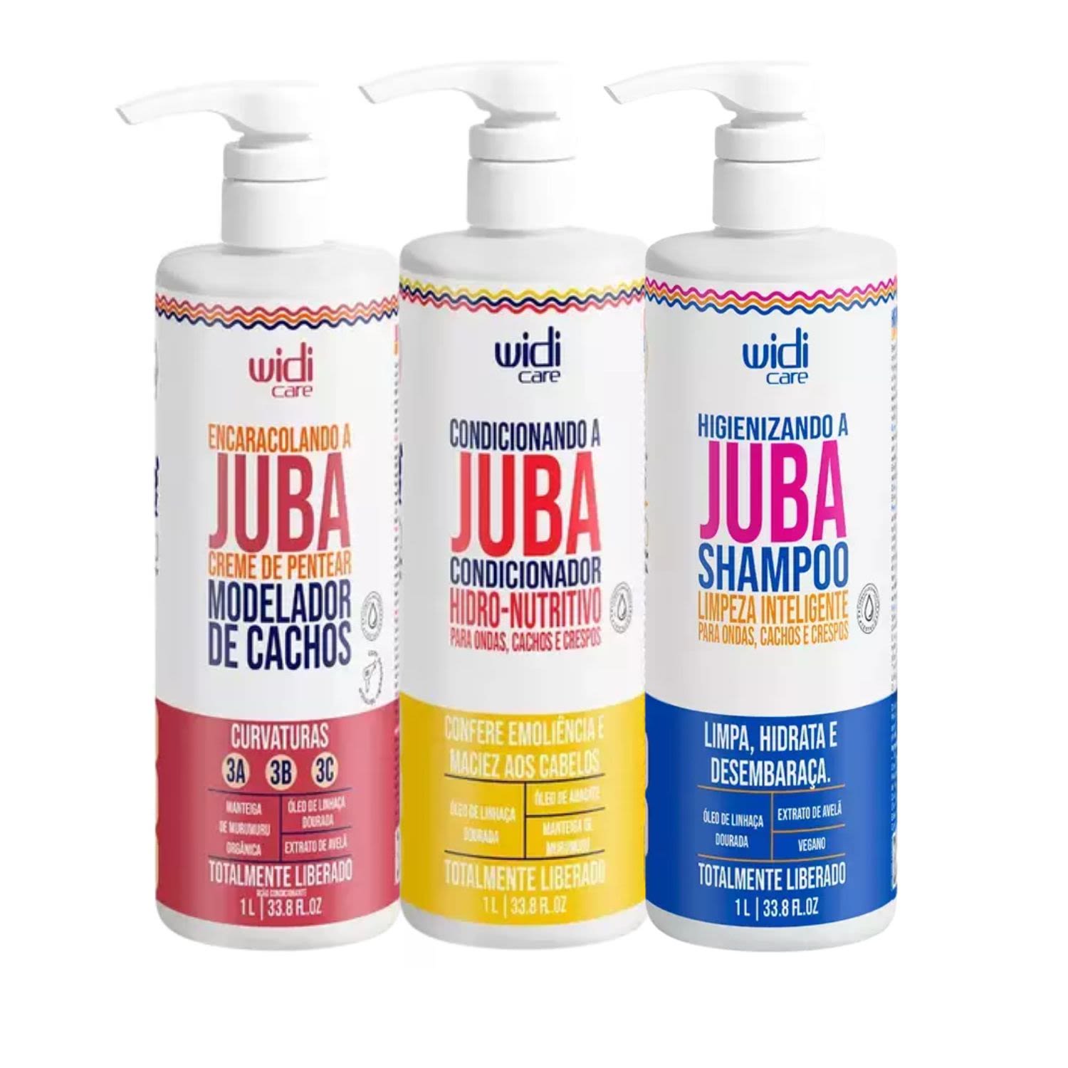 KIT Widi Care - Juba Shampoo + Juba Condicionador Hidro-Nutritivo + Encaracolando 1L