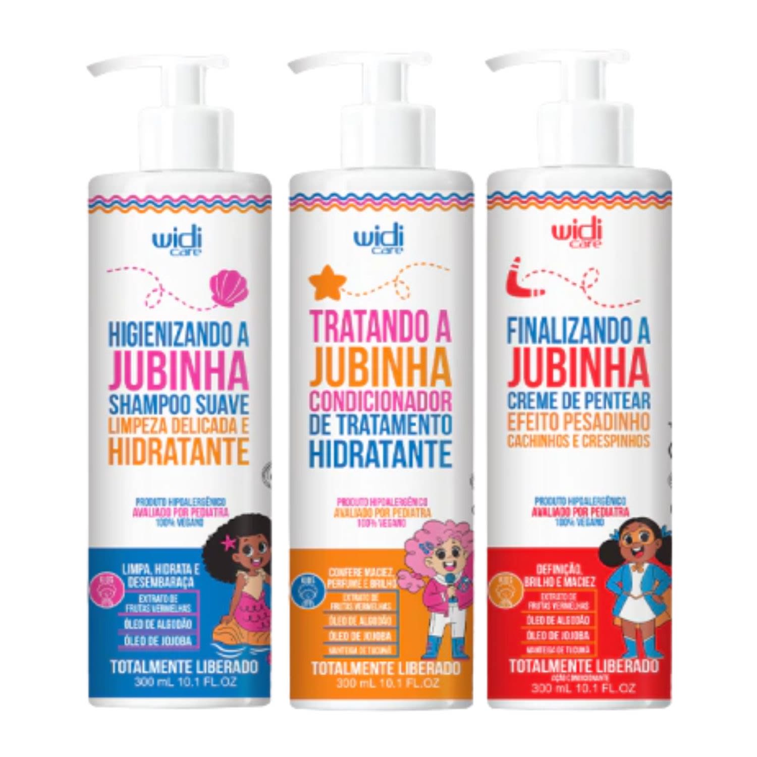 Kit Widi Care Jubinha - Shampoo + Condicionador + Creme de Pentear Pesadinho