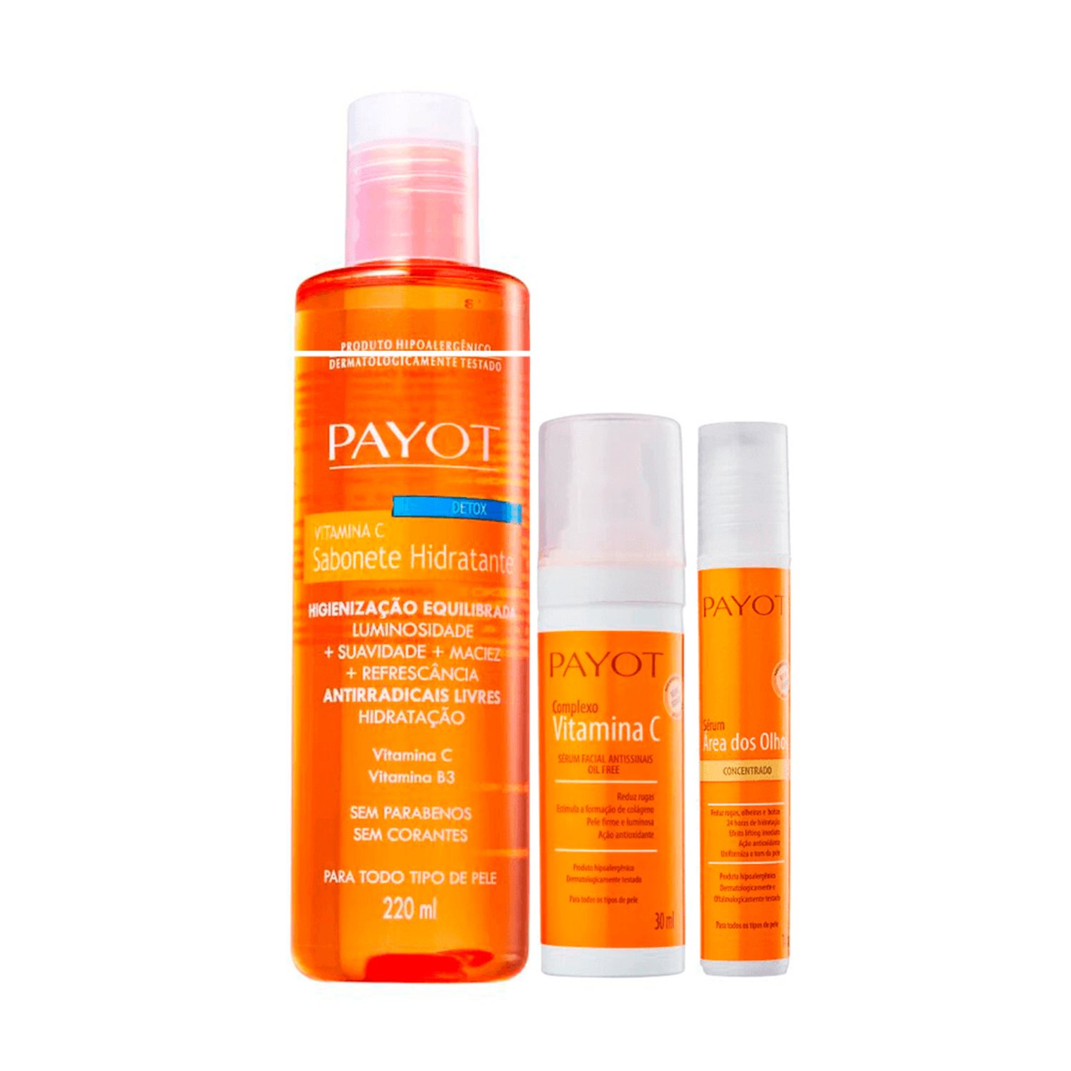 Kit Payot Vitamina C Sabonete + Complexo Vitamina C + Serúm Área dos Olhos