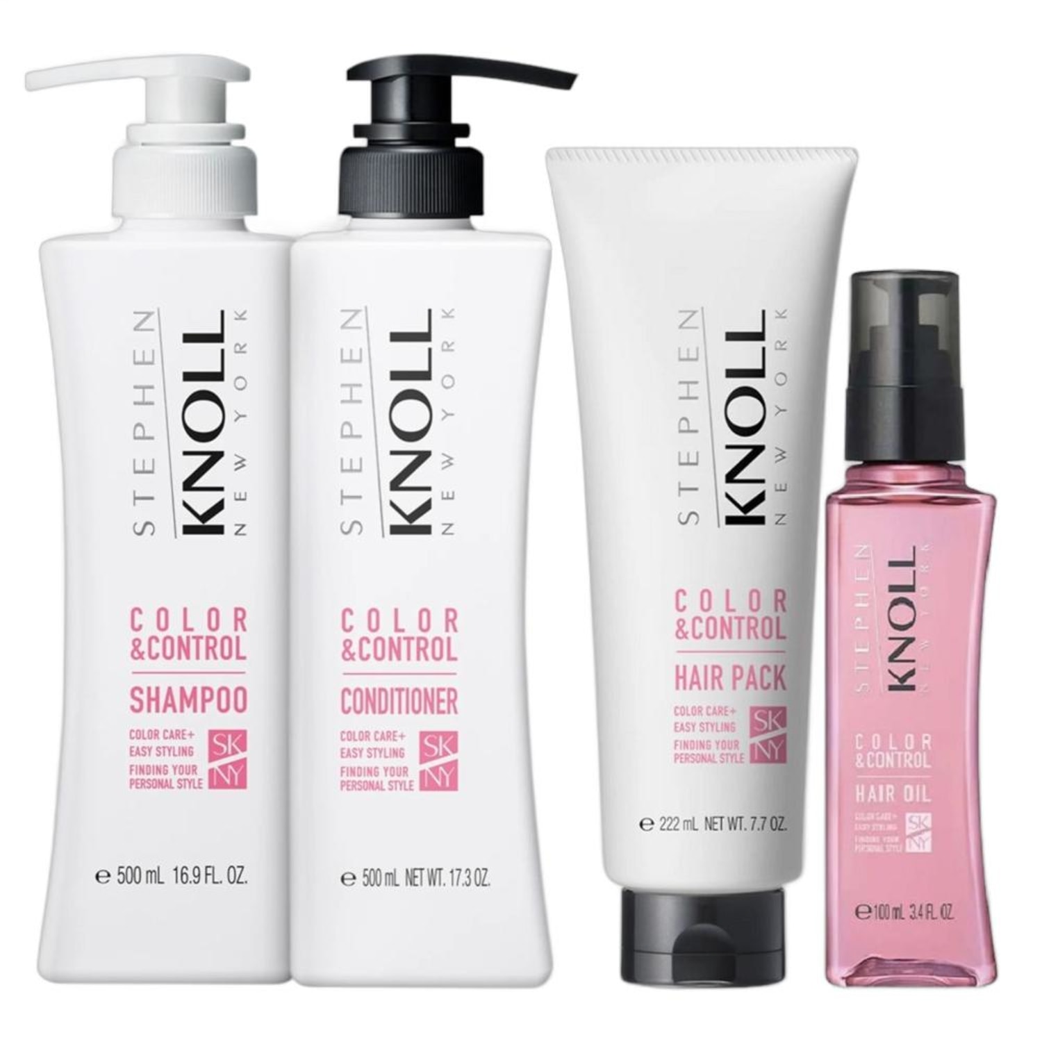 Kit Stephen Knoll Color & Control - Shampoo 500ml + Condicionador 500ml + Óleo 100ml + Máscara 222g