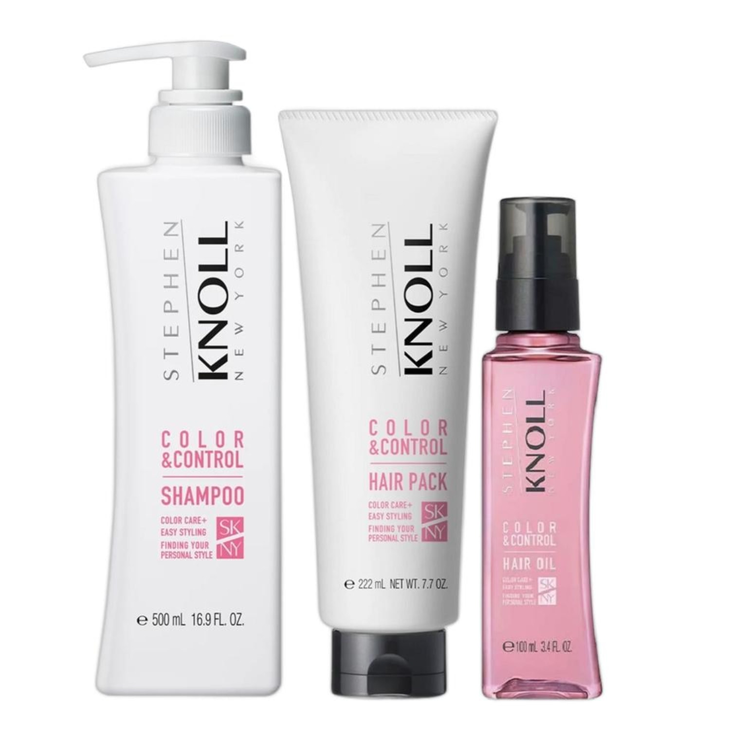 Kit Stephen Knoll Color & Control - Shampoo 500ml + Óleo 100ml + Máscara 222g