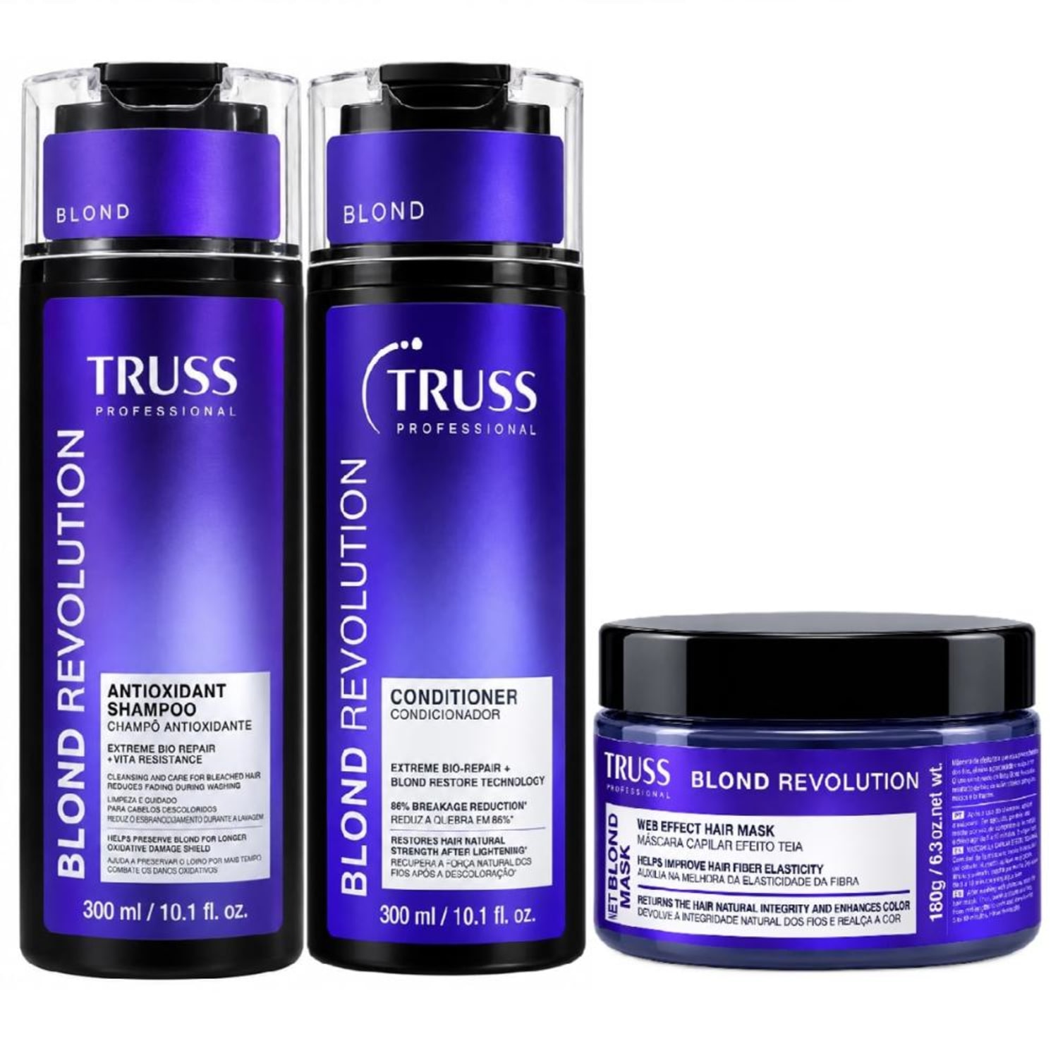 Kit Truss Blond Revolution - Shampoo & Condicionador 300ml + Máscara 180g