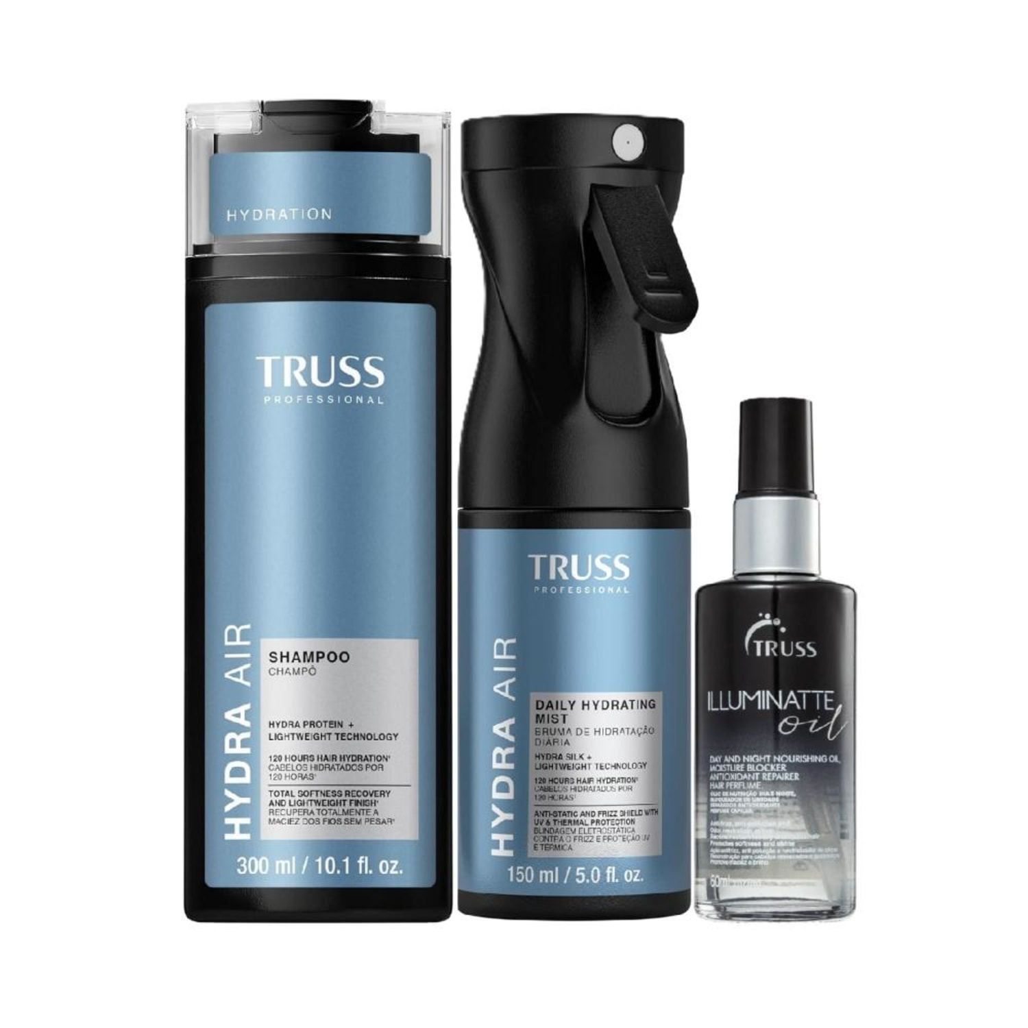 Kit Truss Hydra Air - Shampoo 300ml + Bruma 150ml + Illuminatte Oil 60ml