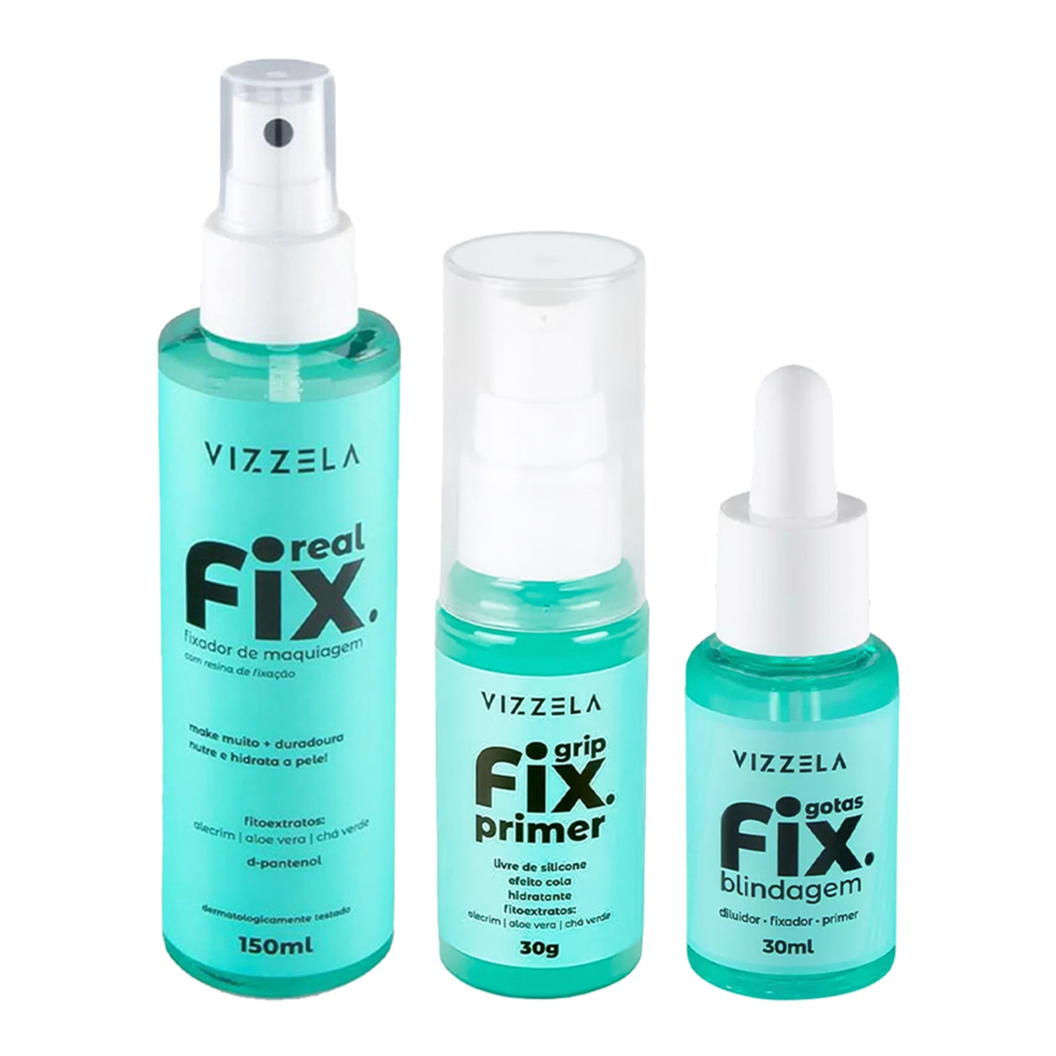 Kit Vizzela Real Fix 150ml + Gotas Fix 30ml + Grip Fix 30g