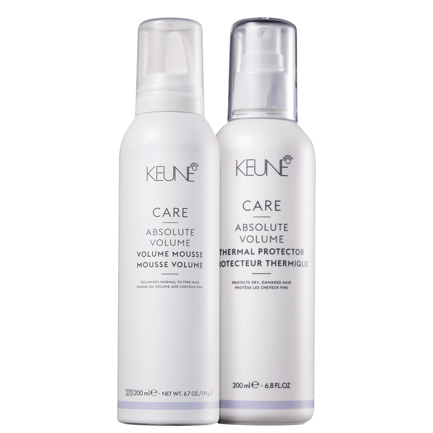 Kit Keune Care Absolute Volume Mousse & Thermal Protector (2 Produtos)