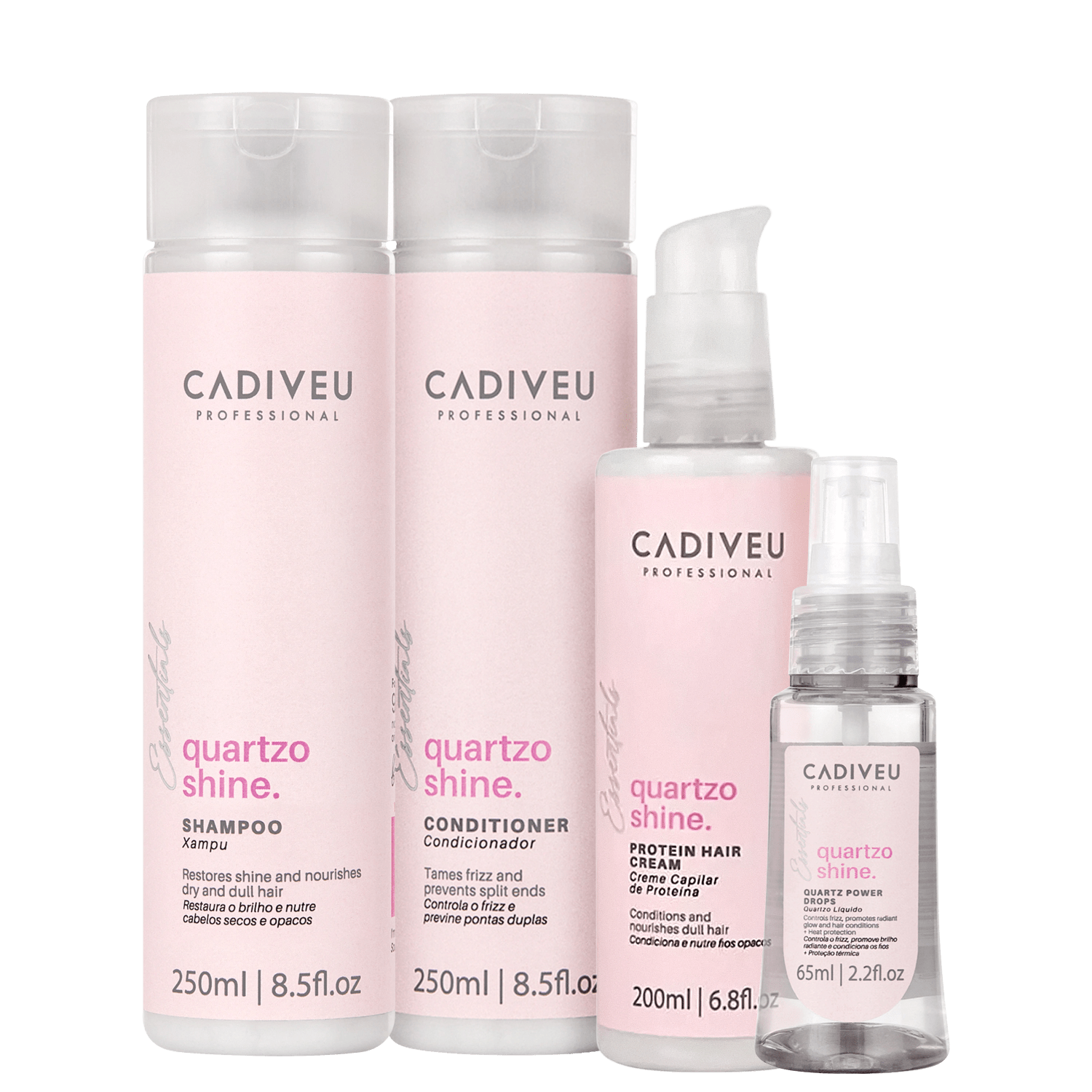 Kit Cadiveu Essentials Quartzo Shine Brilho Máximo (4 Produtos)