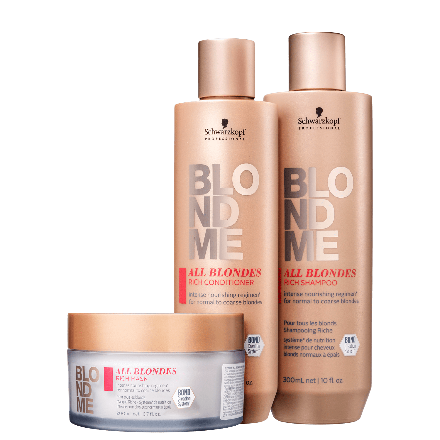 Kit Schwarzkopf Professional BlondMe Enriquecido para Todos os Loiros Trio (3 Produtos)