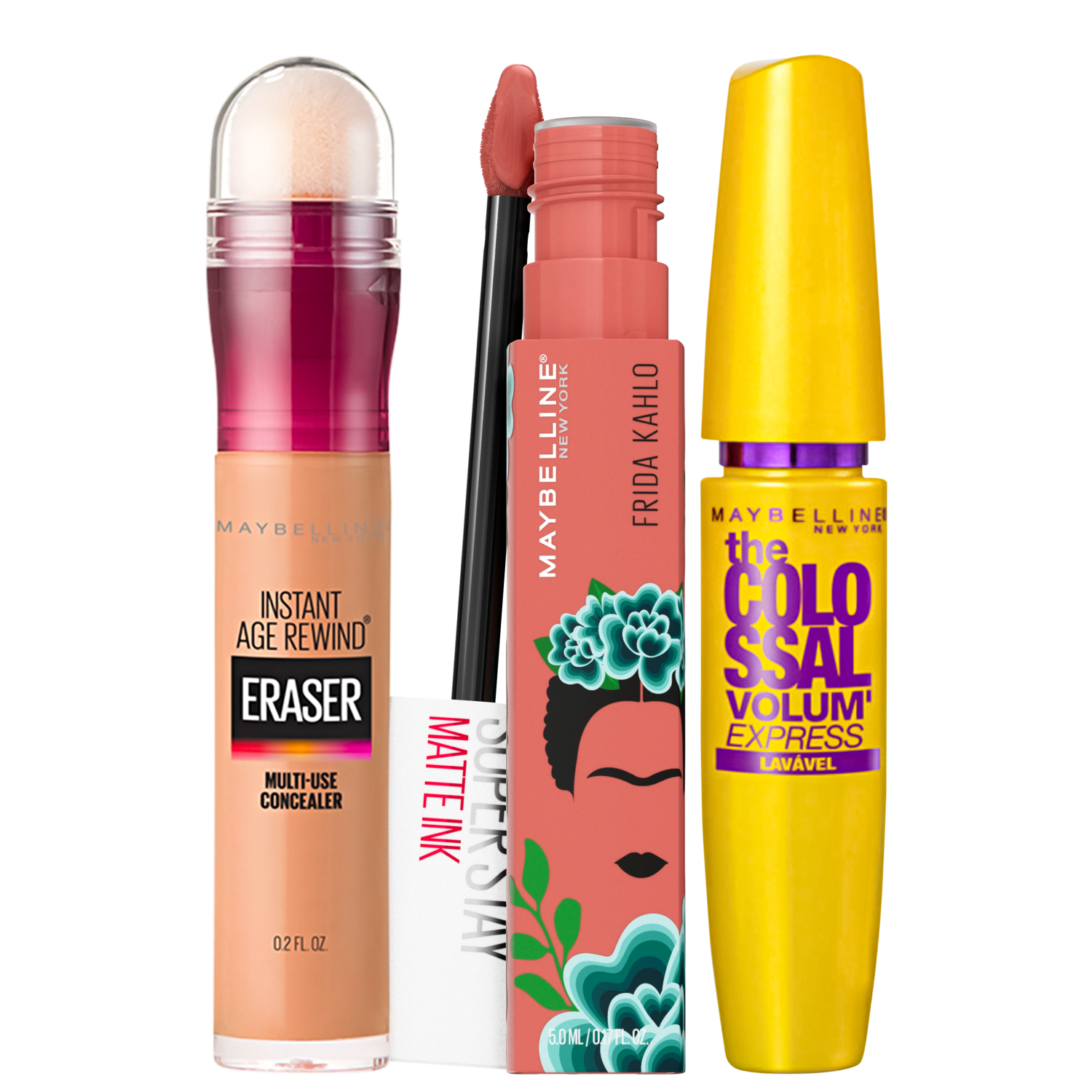 Kit Maybelline The Colossal Frida Kahlo Seductress Eraser 130 Medium (3 Produtos)