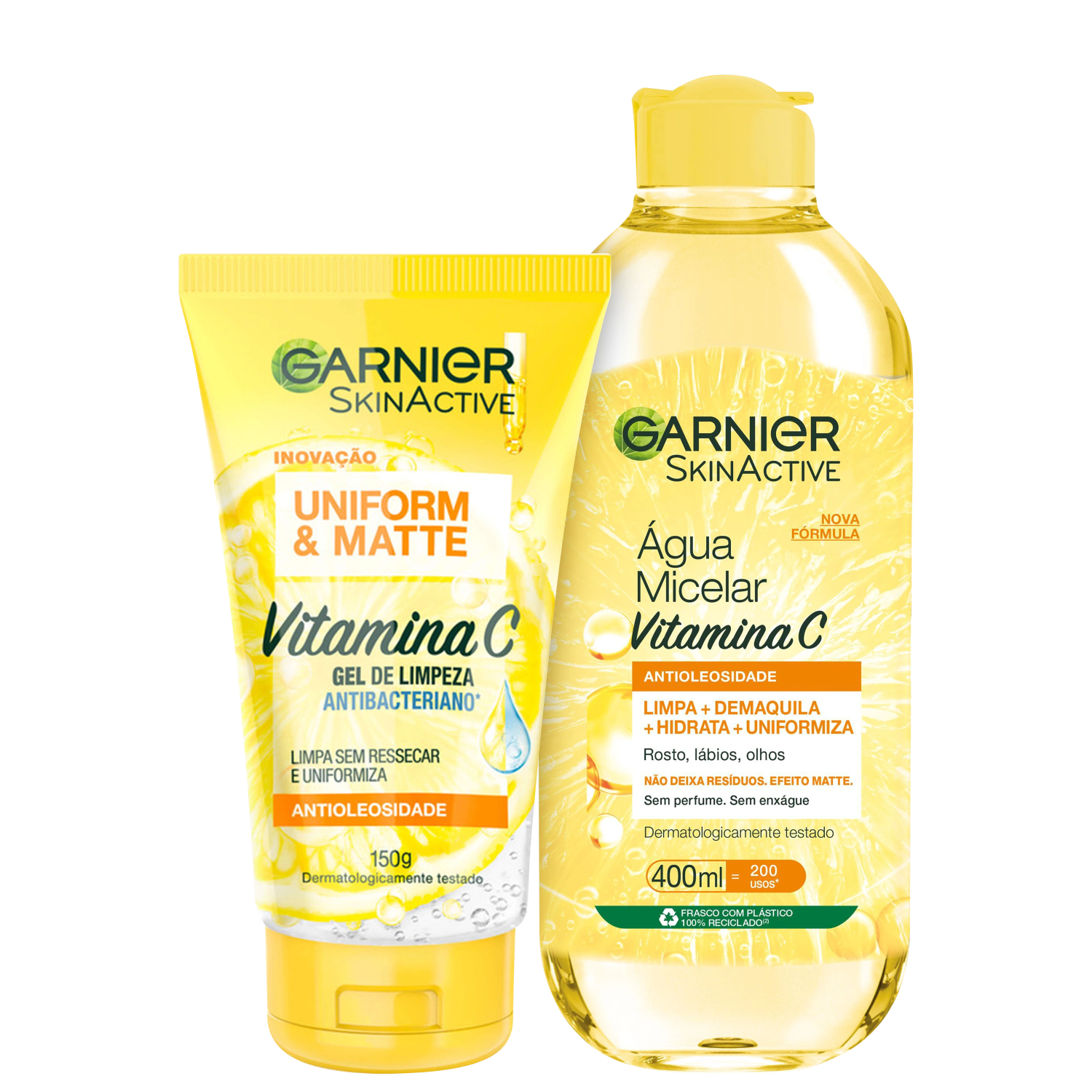 Kit Garnier SkinActive Uniform & Matte Duplo (2 Produtos)
