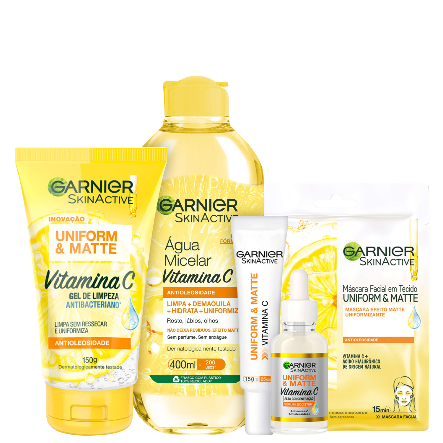 Kit Garnier Skin Active Uniform & Matte Full (5 Produtos)