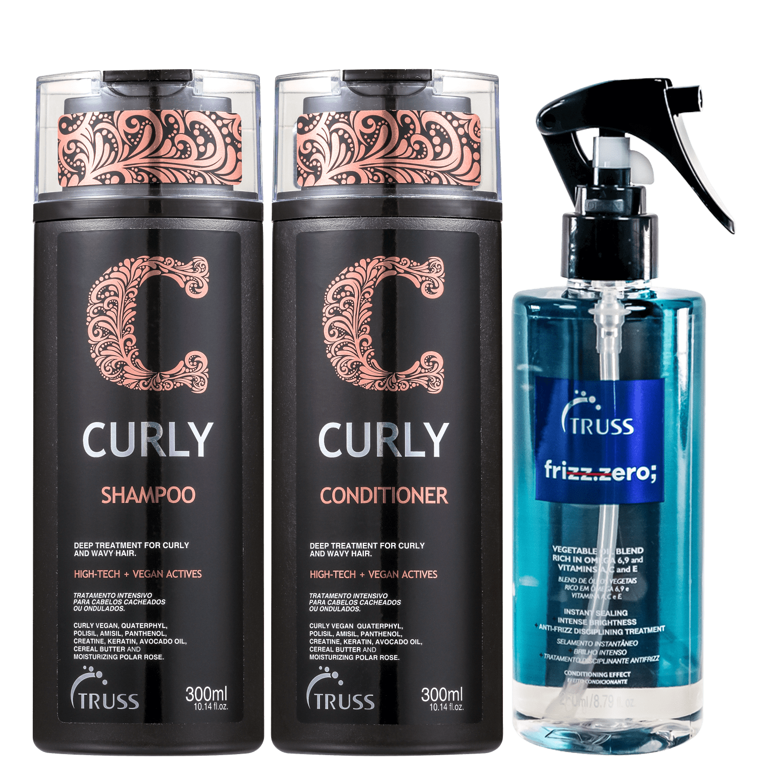 Kit Truss Frizz Zero Curly (3 Produtos)