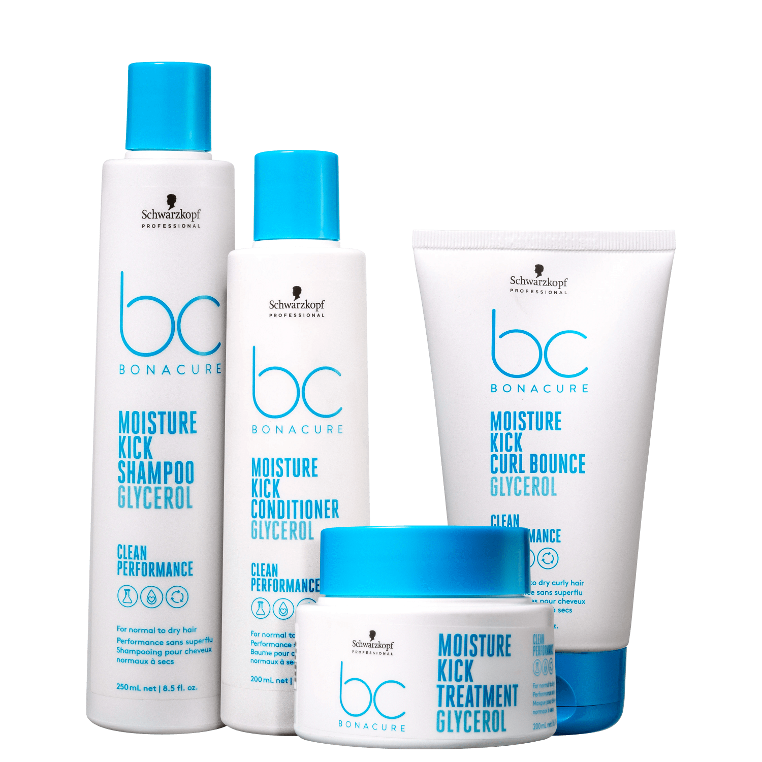 Kit Schwarzkopf Professional BC Bonacure Clean Performance Moisture Kick Curl Bounce (4 Produtos)