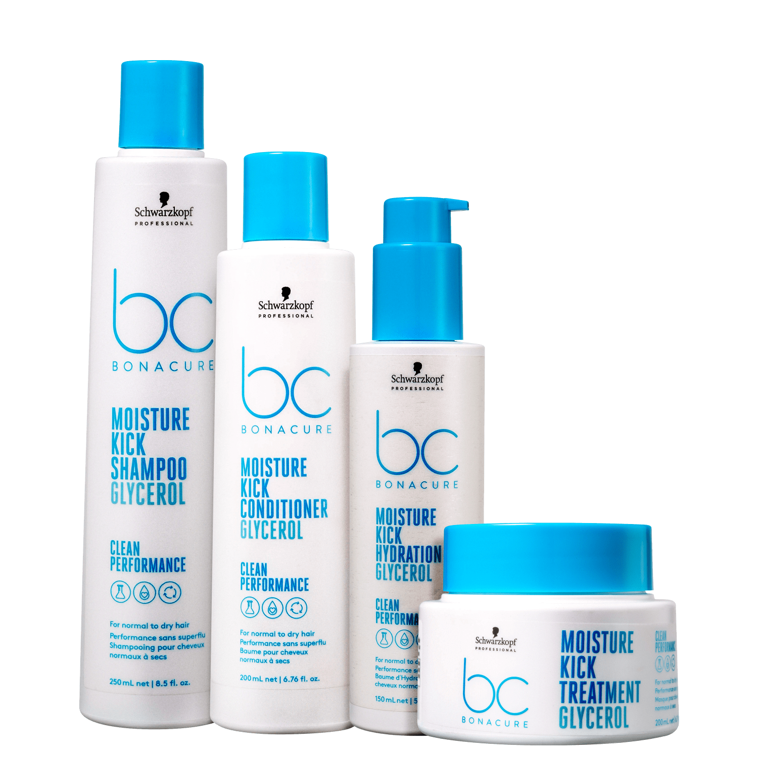 Kit Schwarzkopf Professional BC Bonacure Clean Performance Moisture Kick Hydration Balm (4 Produtos)