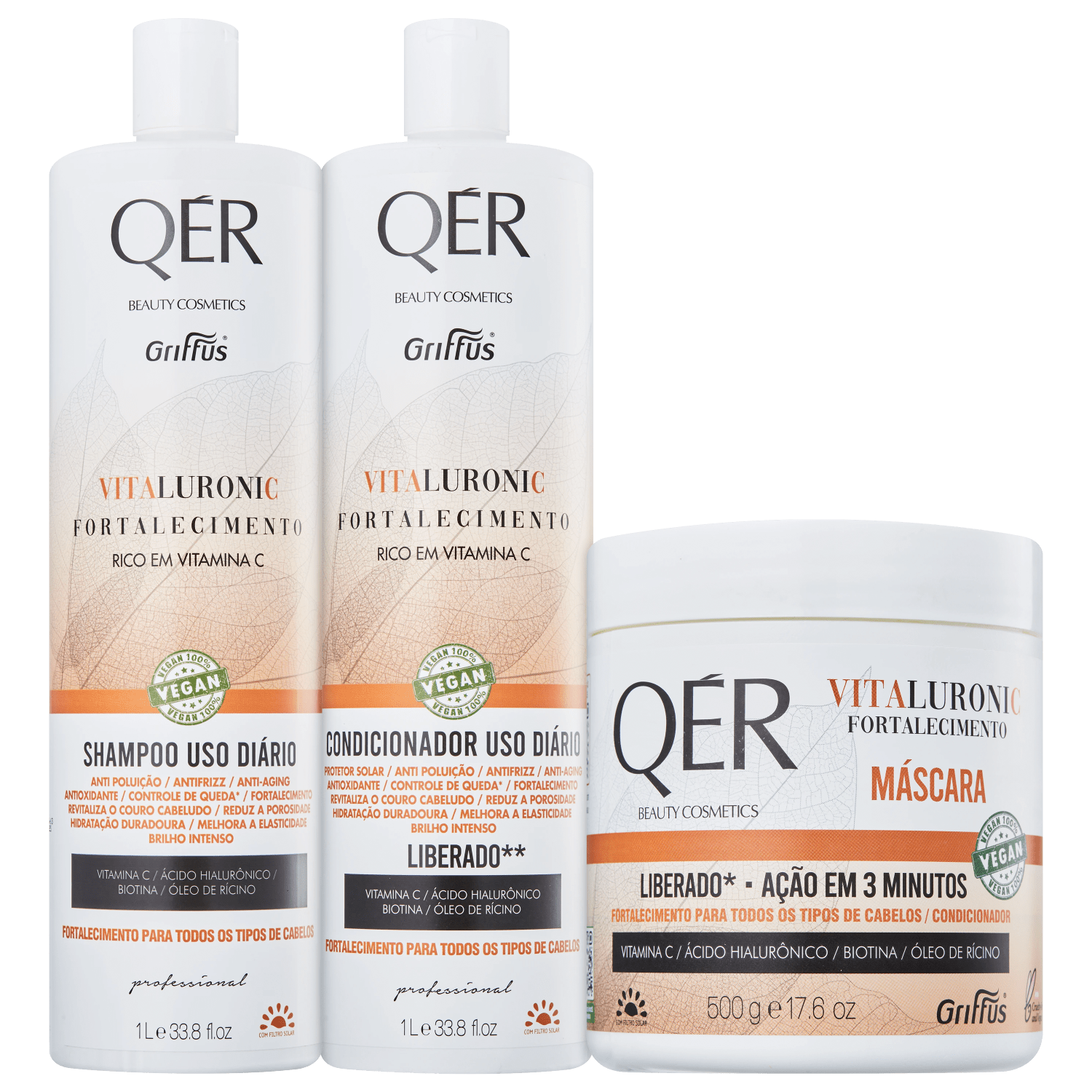 Kit Griffus QÉR Beauty Cosmetics Vitaluronic Home Care Trio (3 Produtos)