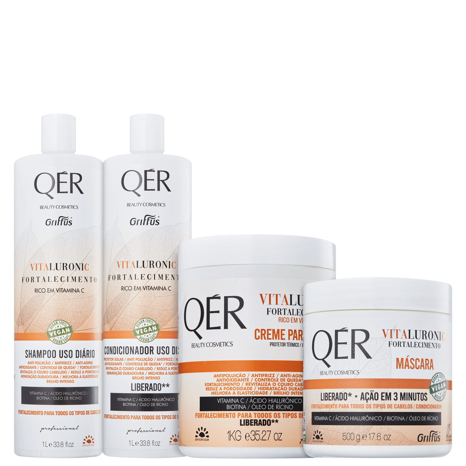 Kit Griffus QÉR Beauty Cosmetics Vitaluronic Completo (4 Produtos)