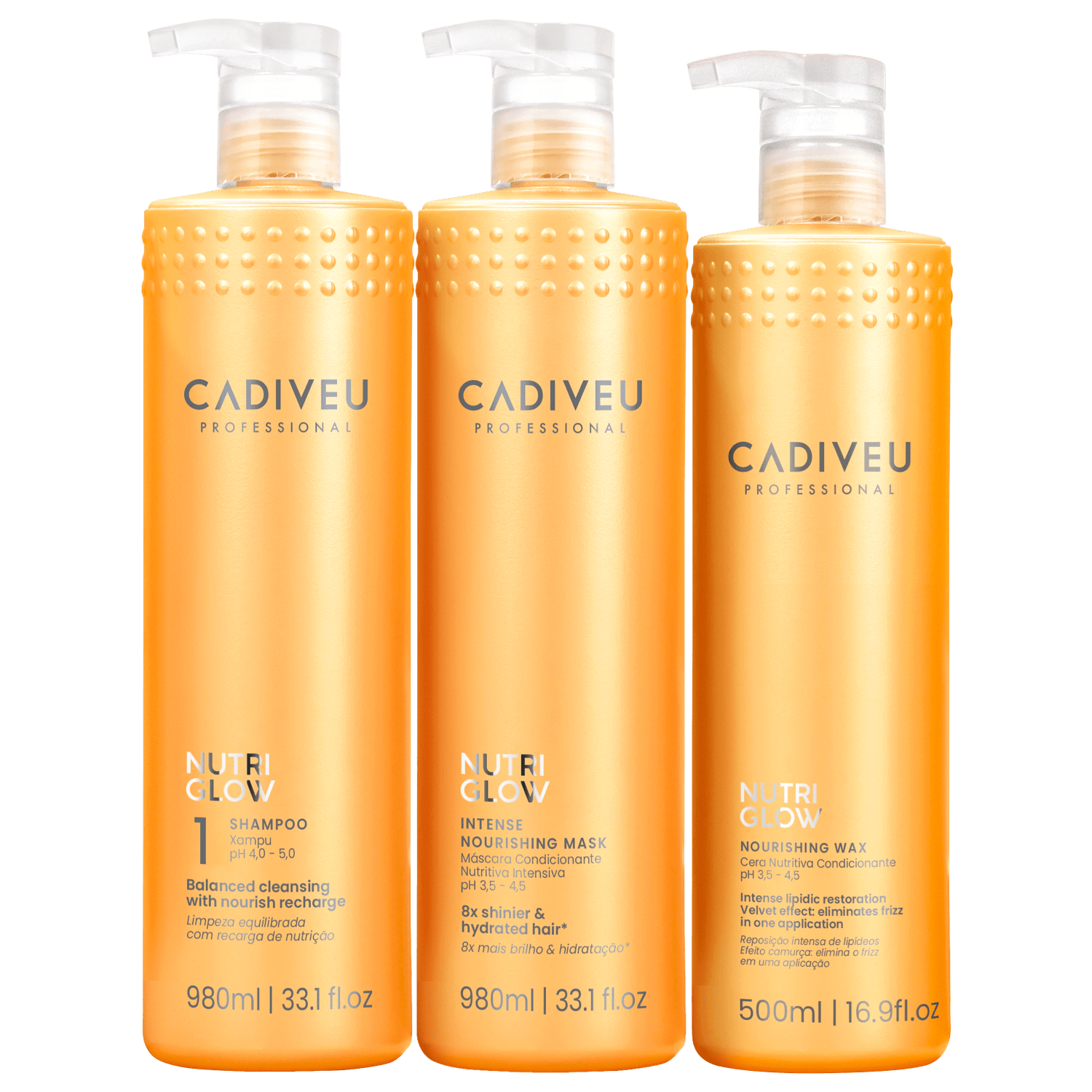 Kit Cadiveu Professional Nutri Glow Salon Triplo (3 Produtos)