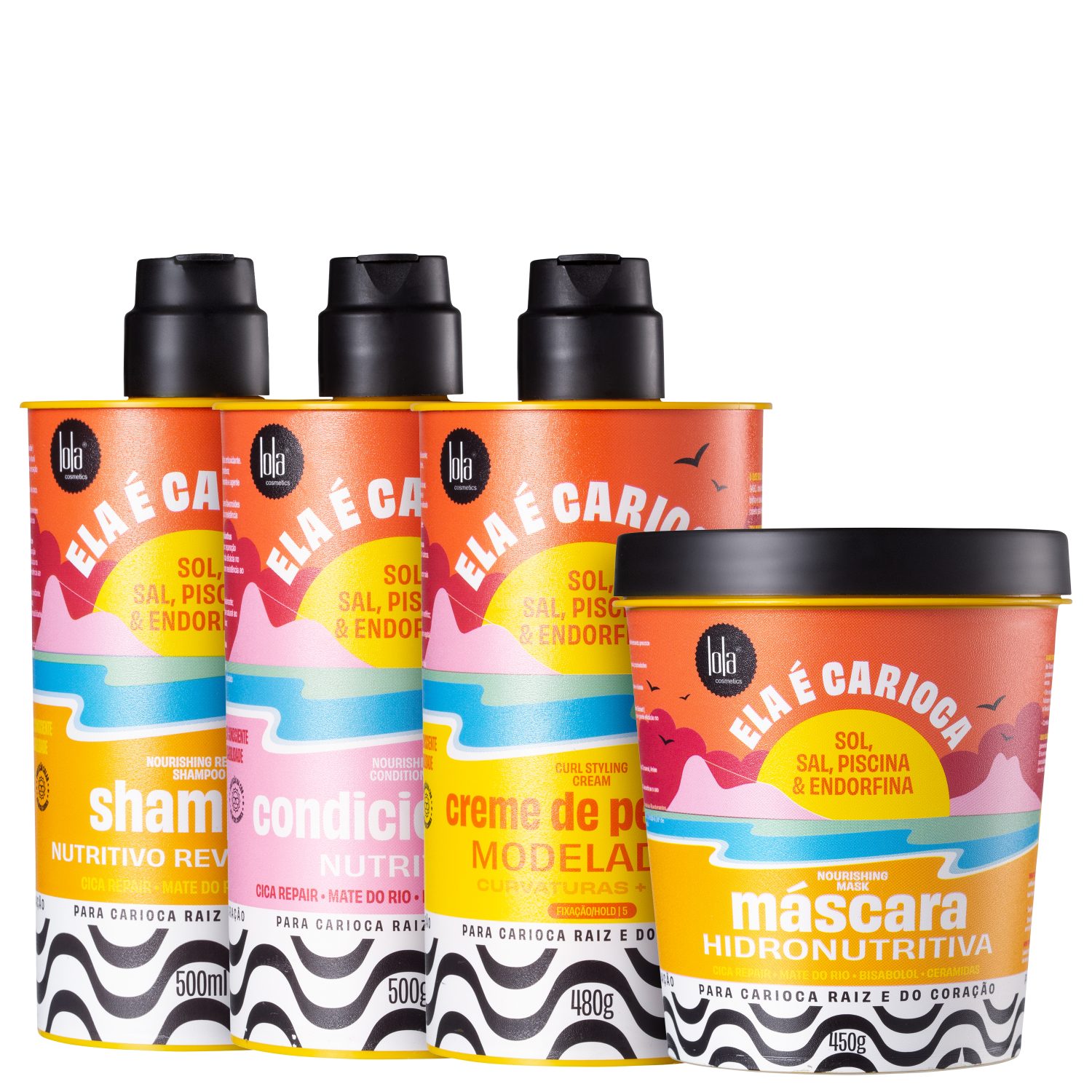 Kit Lola Cosmetics Ela é Carioca Sol, Sal, Piscina & Endorfina Hidronutritiva + 3ABC (4 Produtos)