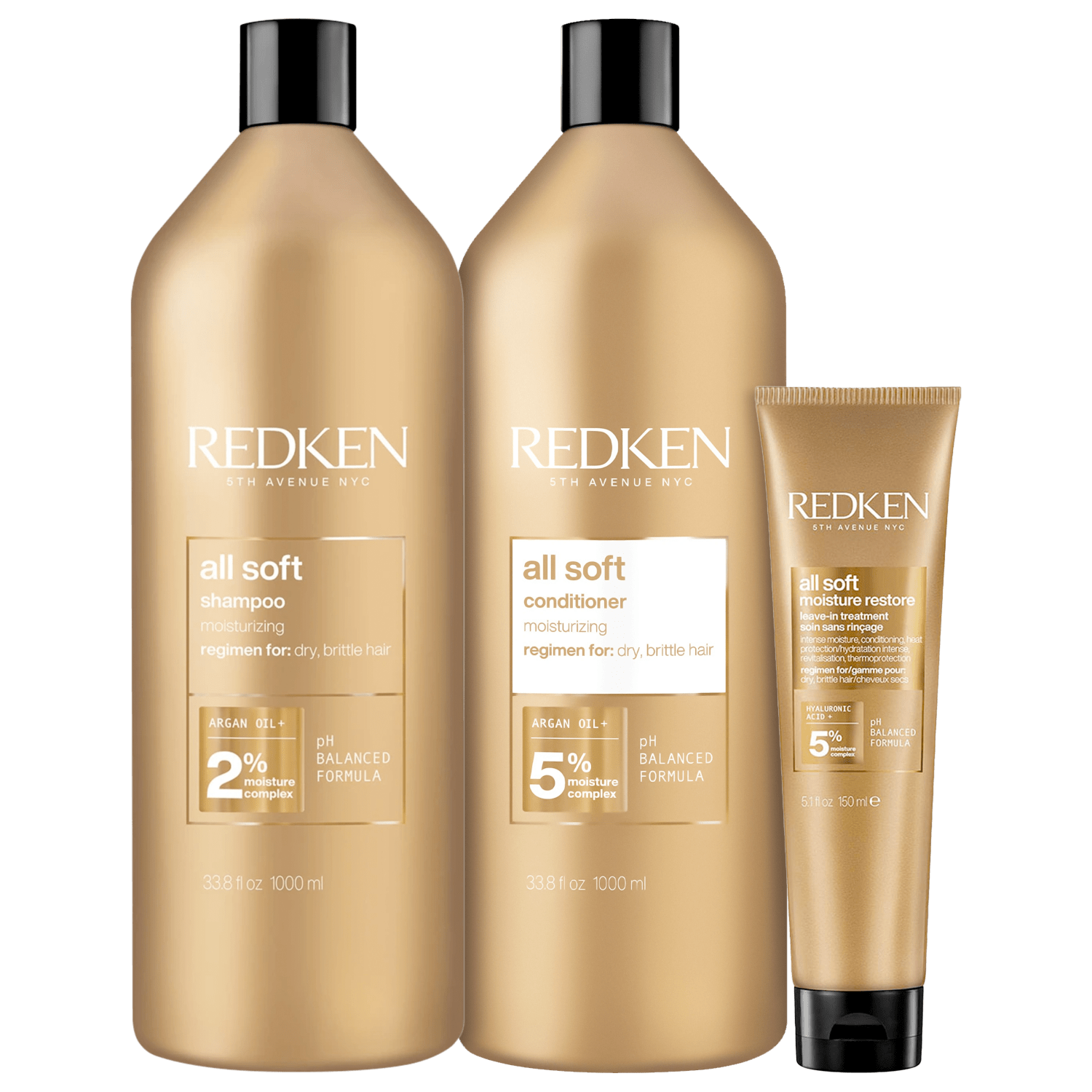 Kit Redken All Soft Moisture Restore Salon Trio (3 Produtos)