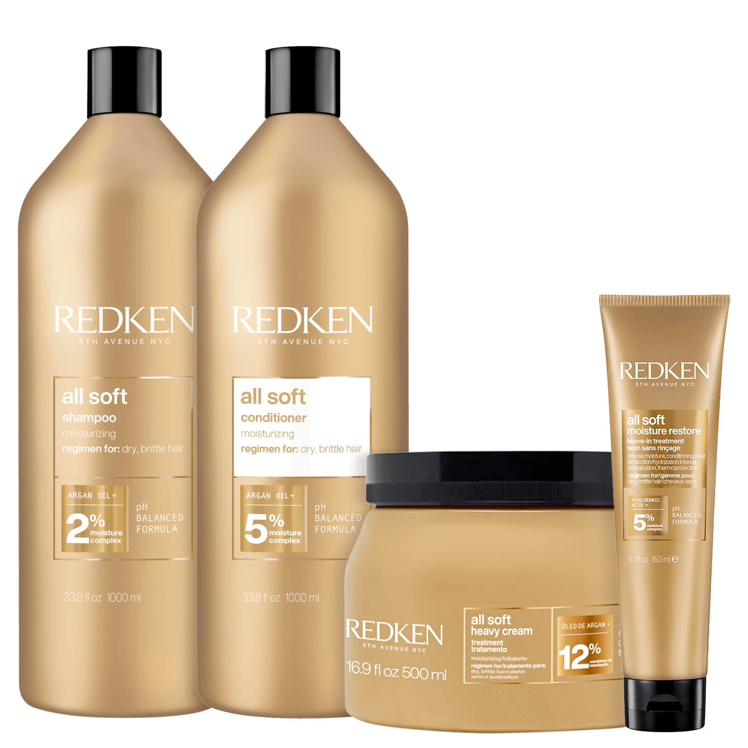 Kit Redken All Soft Moisture Restore Salon (4 Produtos)