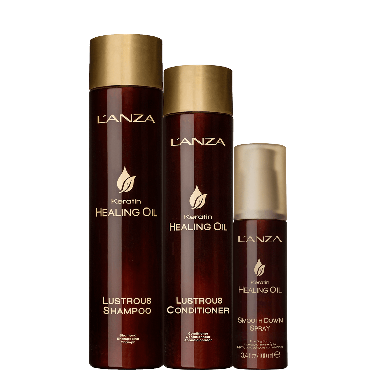 Kit L'Anza Keratin Healing Oil Smooth Down (3 Produtos)