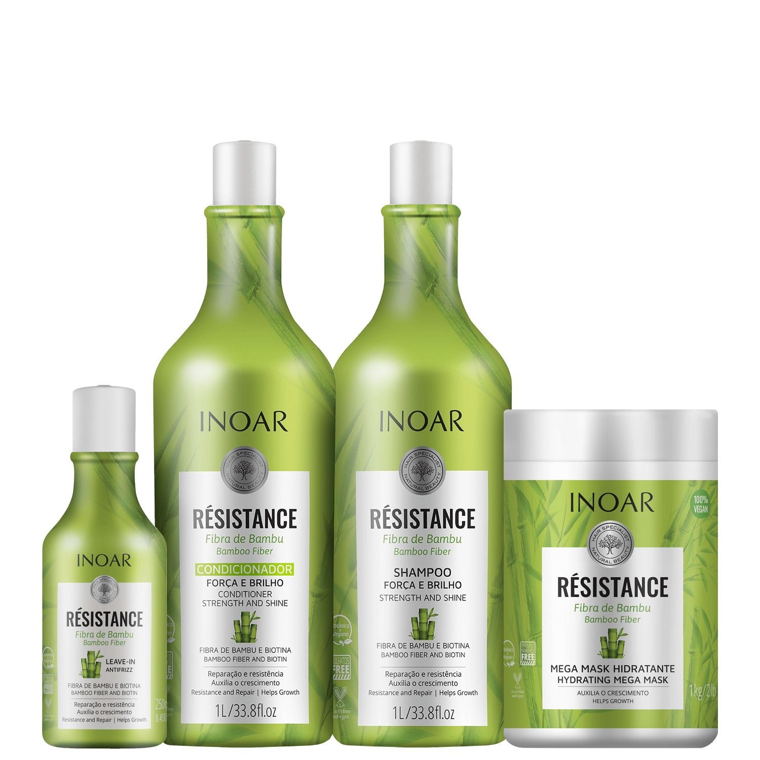 Kit Inoar Résistance Fibra de Bambu Quarteto (4 Produtos)