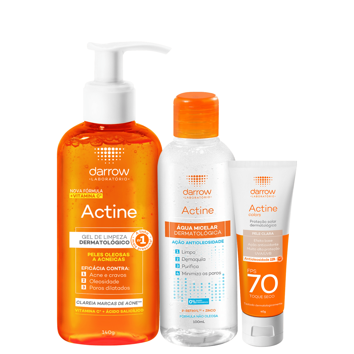 Kit Darrow Actine Pele Clara (3 Produtos)