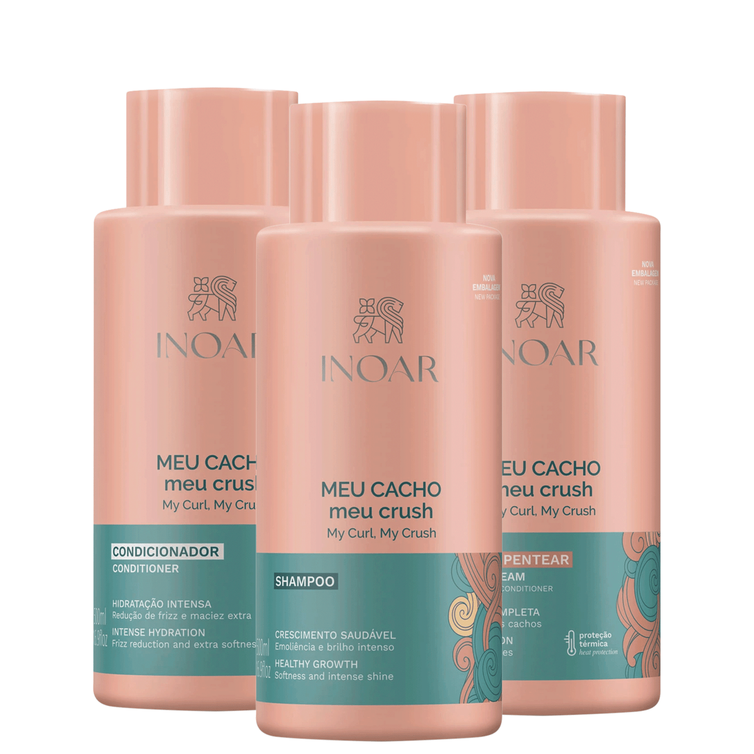Kit Inoar Meu Cacho, Meu Crush Home Care (3 Produtos)