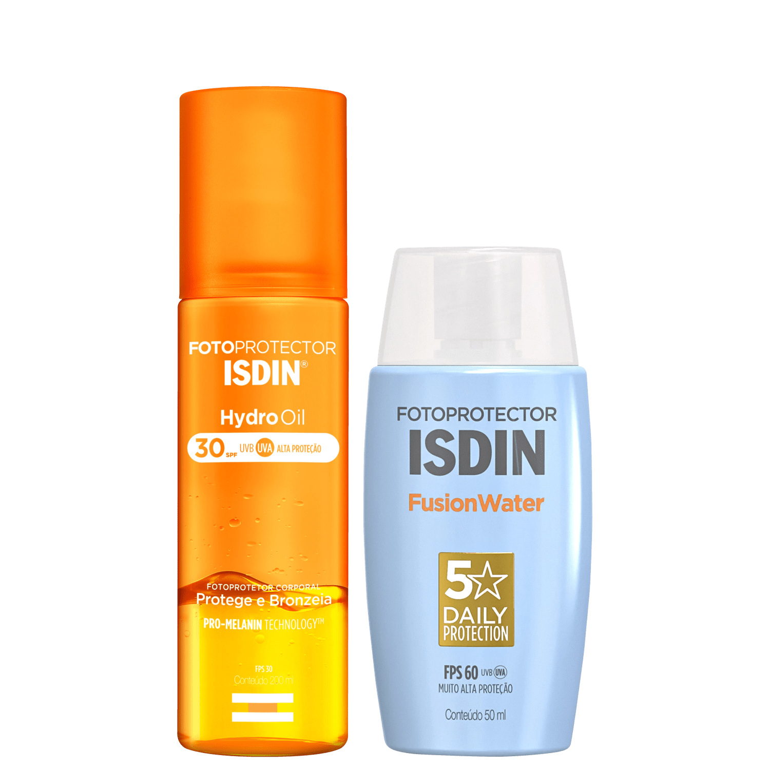Kit ISDIN Fotoprotector Fusion Water 5 Stars + HydroOil (2 Produtos)