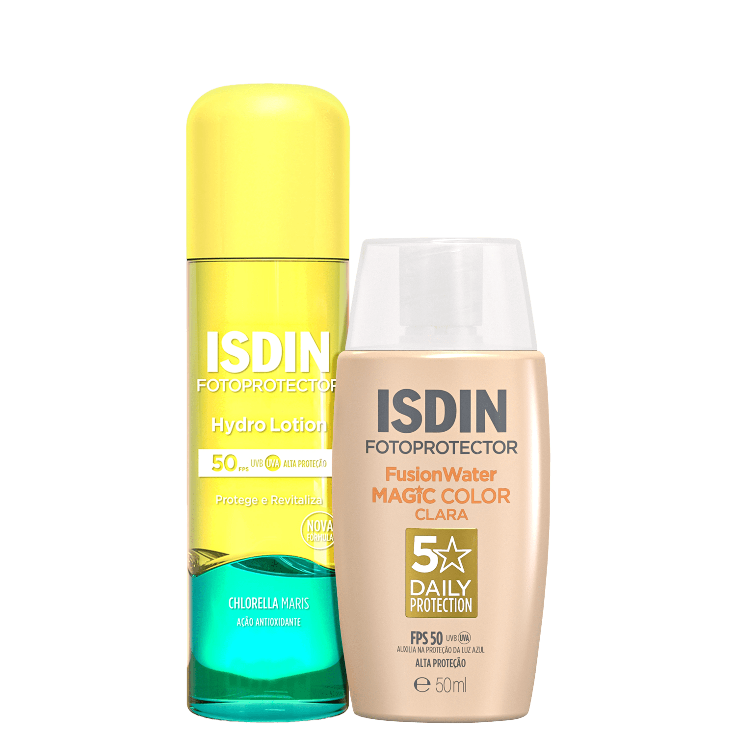 Kit ISDIN Fusion Water 5 Stars Color Clara + HydroLotion (2 Produtos)