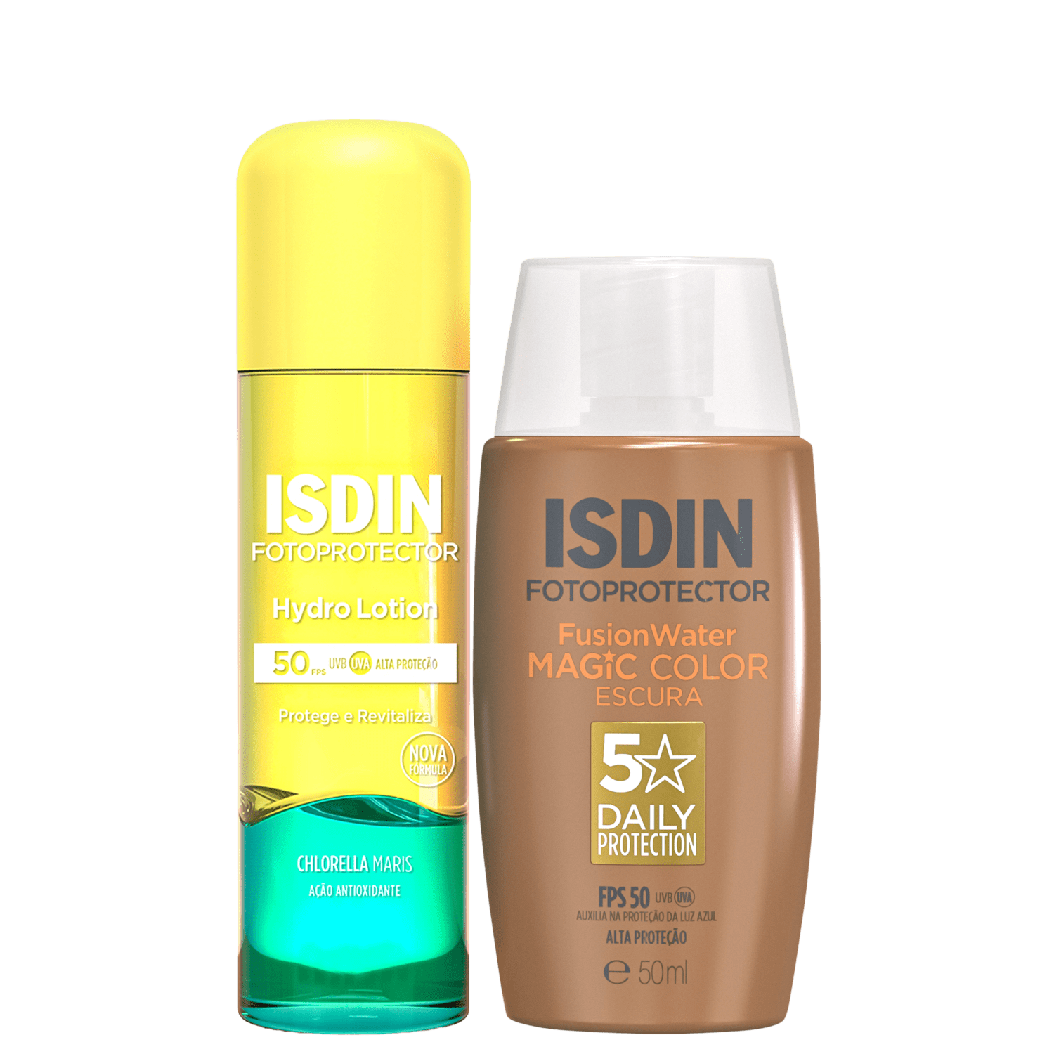 Kit ISDIN Fusion Water 5 Stars Color Escura + HydroLotion (2 Produtos)