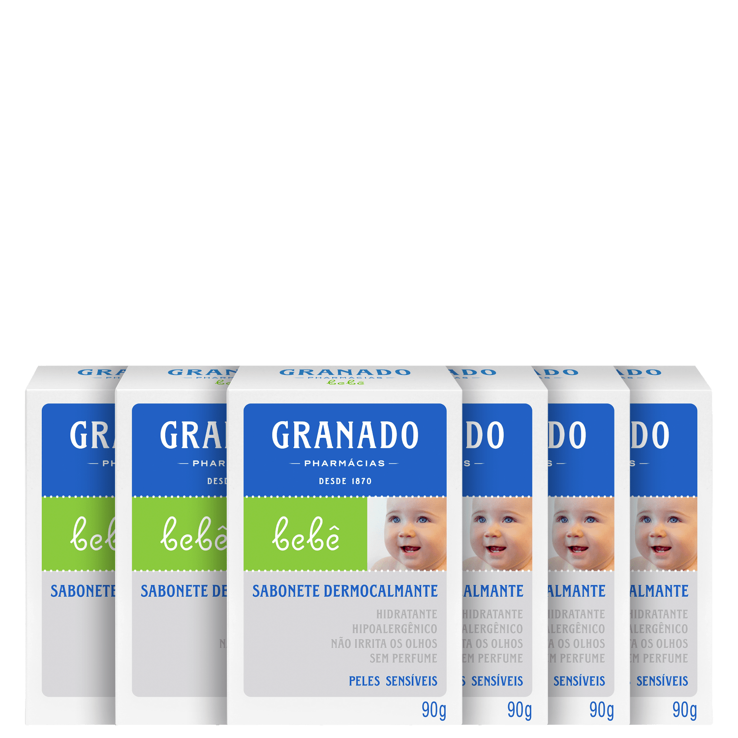 Kit Granado Bebê Dermocalmante Peles Sensíveis - Sabonete em Barra (6 Unidades)