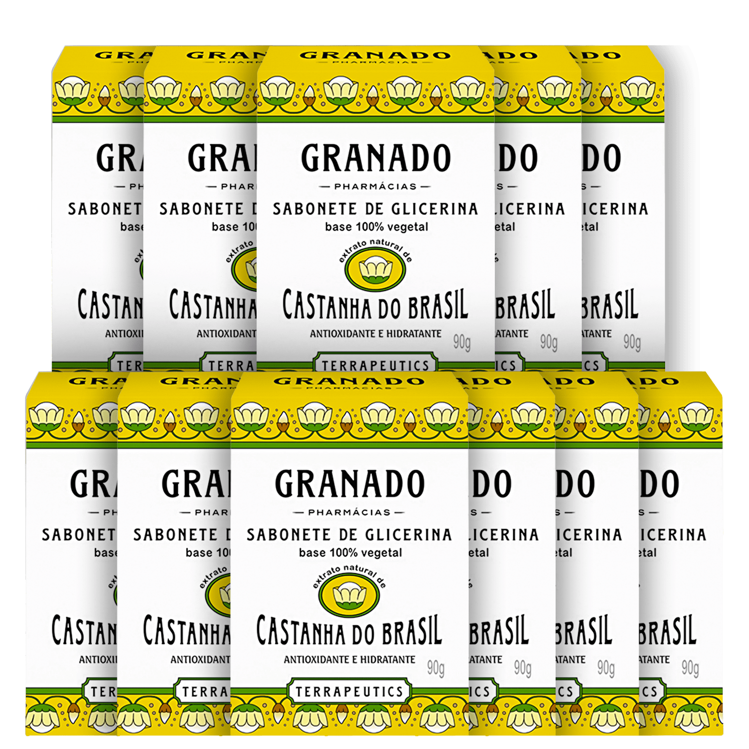 Kit Granado Terrapeutics Castanha do Brasil de Glicerina - Sabonete em Barra (11 Unidades)