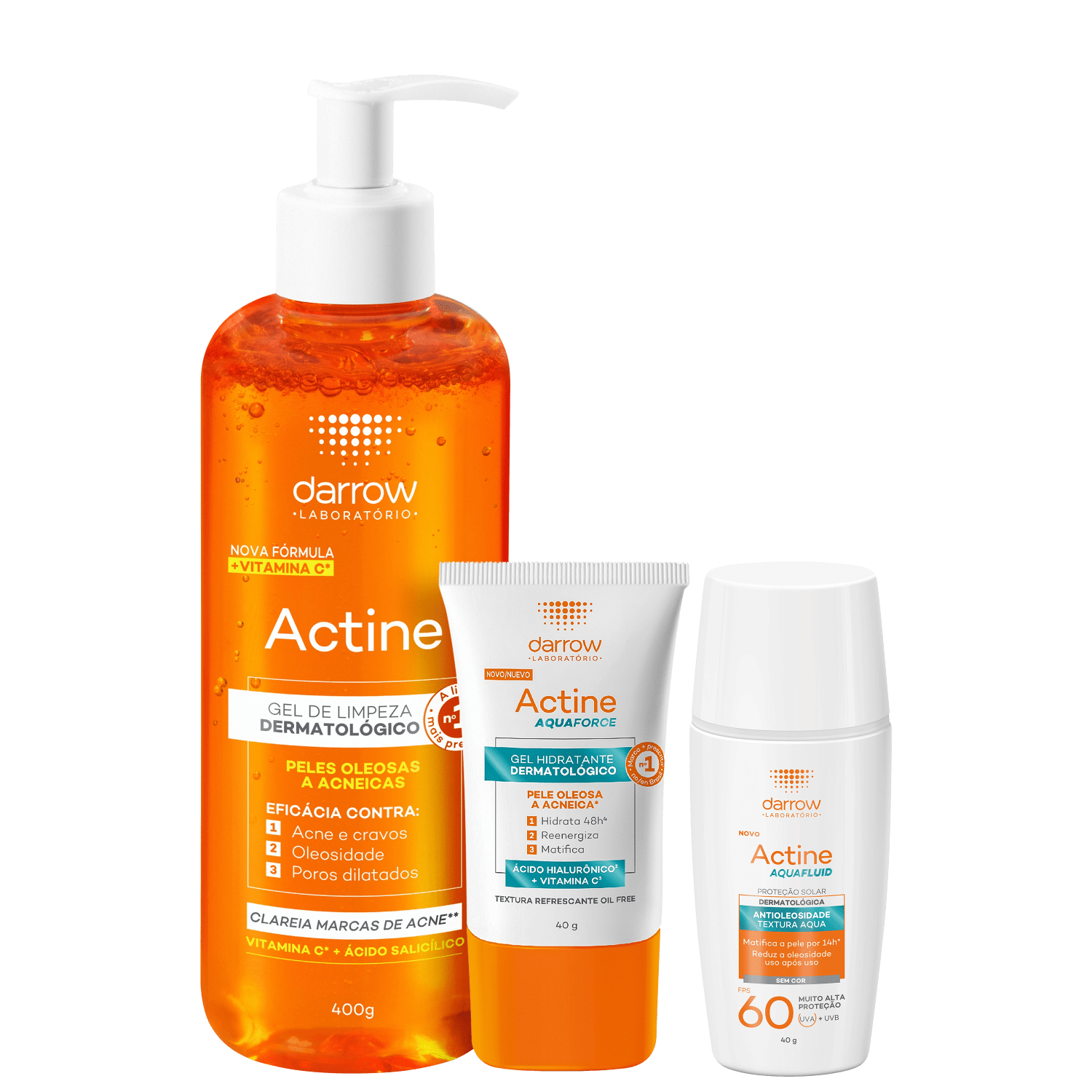 Kit Darrow Actine Cuidado Facial Completo (3 Produtos)