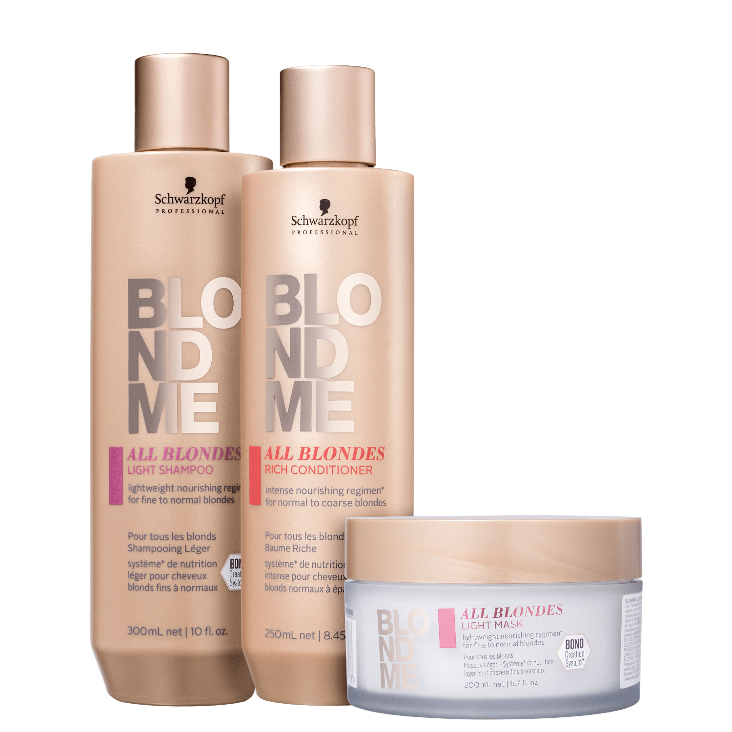 Kit Schwarzkopf Professional BlondMe Suave para Todos os Loiros Trio (3 Produtos)
