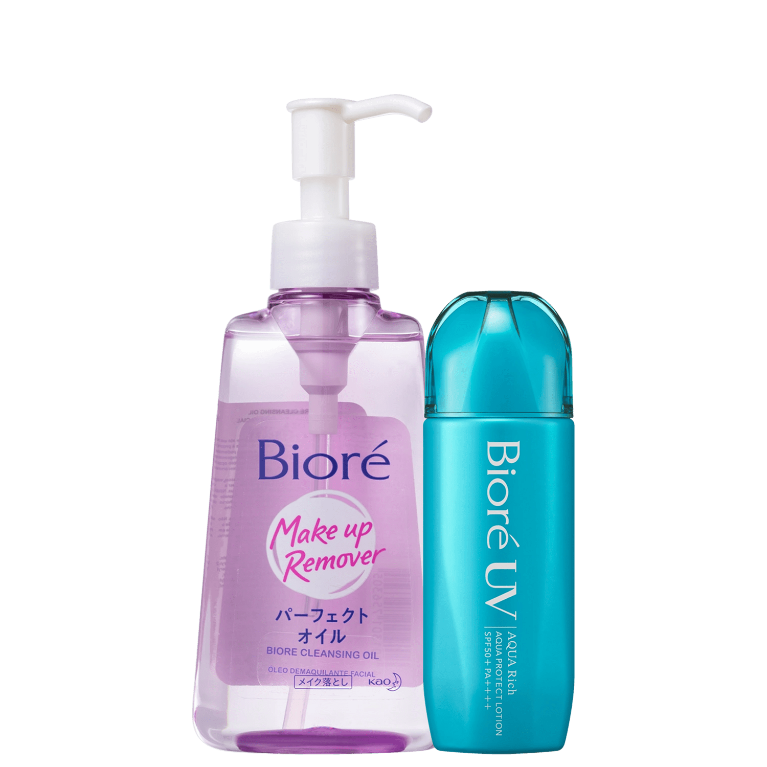 Kit Bioré Make Up Remover UV Aqua Rich FPS50 Travel (2 Produtos)