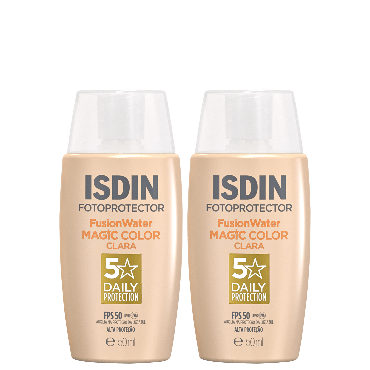 Kit ISDIN Fotoprotector Fusion Water Color 5 Stars FPS 50 Cor Clara (2 Unidades)