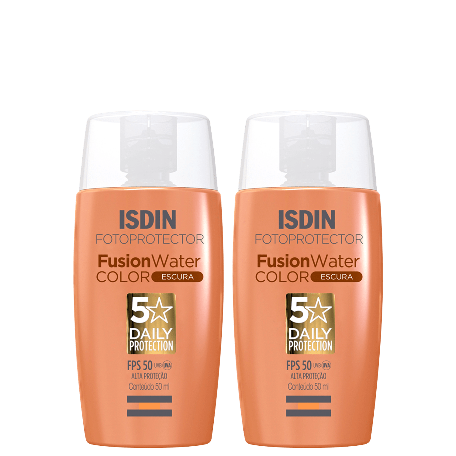 Kit ISDIN Fotoprotector Fusion Water Color 5 Stars FPS 50 Cor Escura (2 Unidades)