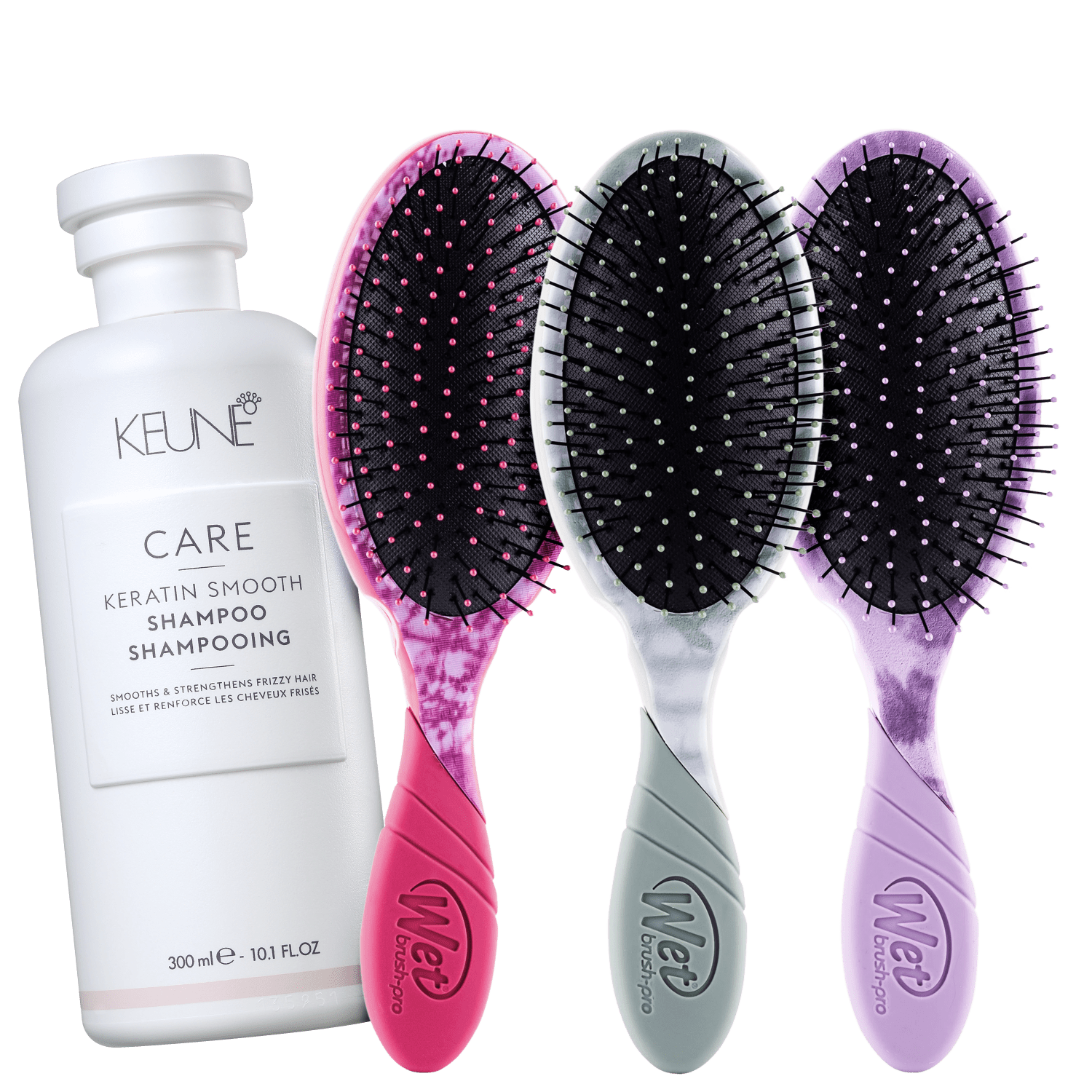 Kit Beleza na Web Keune Care Keratin Smooth e Wet Brush Pro Detangler Sombra (4 Produtos)