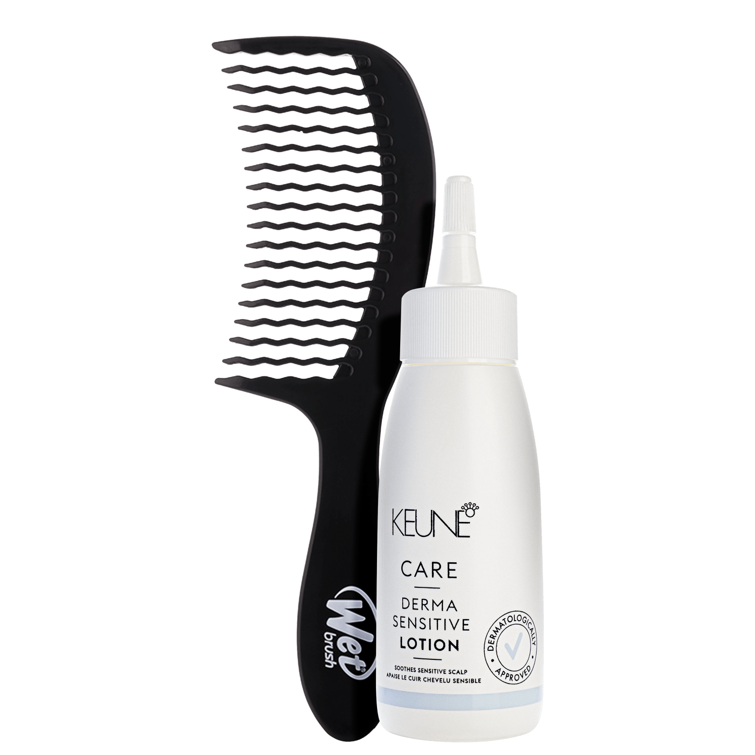 Kit Beleza na Web Keune Care Derma Sensitive Lotion e Wet Brush Detangling Comb (2 Produtos)