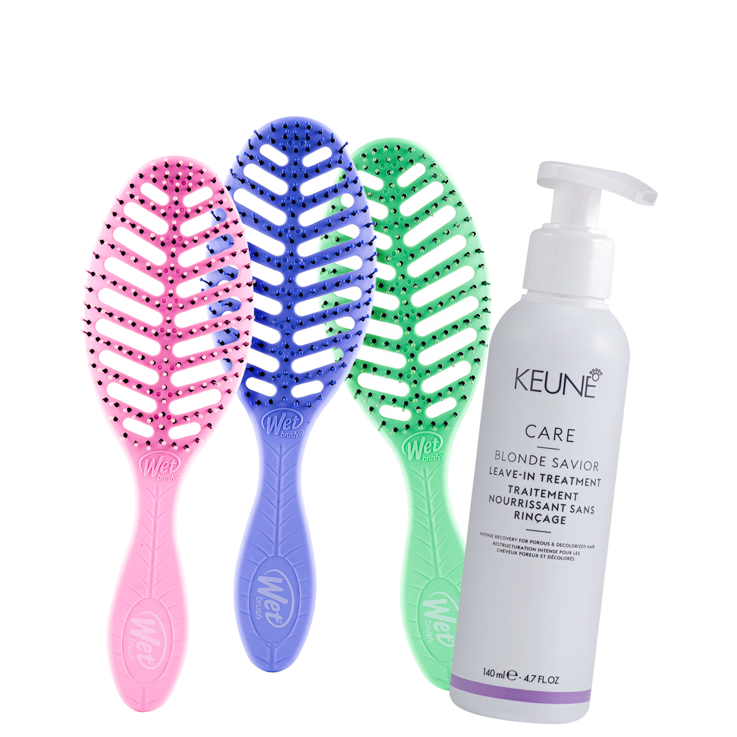 Kit Beleza na Web Keune Care Blonde Savior e Wet Brush Go Green Speed Dry Treatment (4 Produtos)