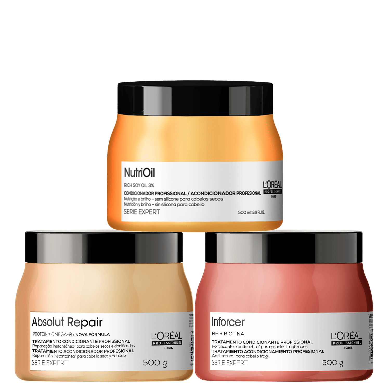 Kit L'Oréal Professionnel Serie Expert Absolut Repair NutriOil Inforcer Trio Salon (3 Produtos)