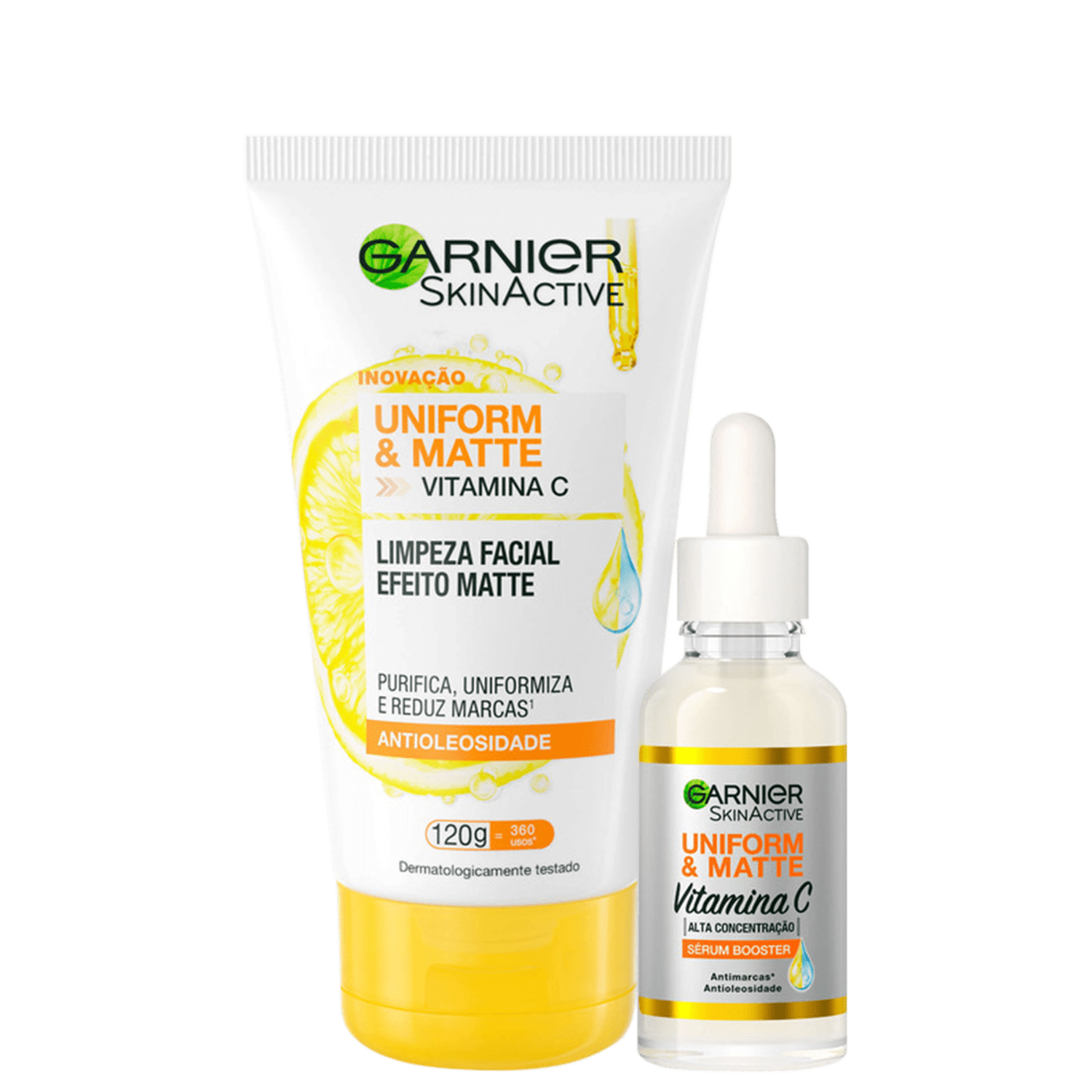 Kit Garnier SkinActive Uniform & Matte Vitamina C Antimarcas (2 Produtos)