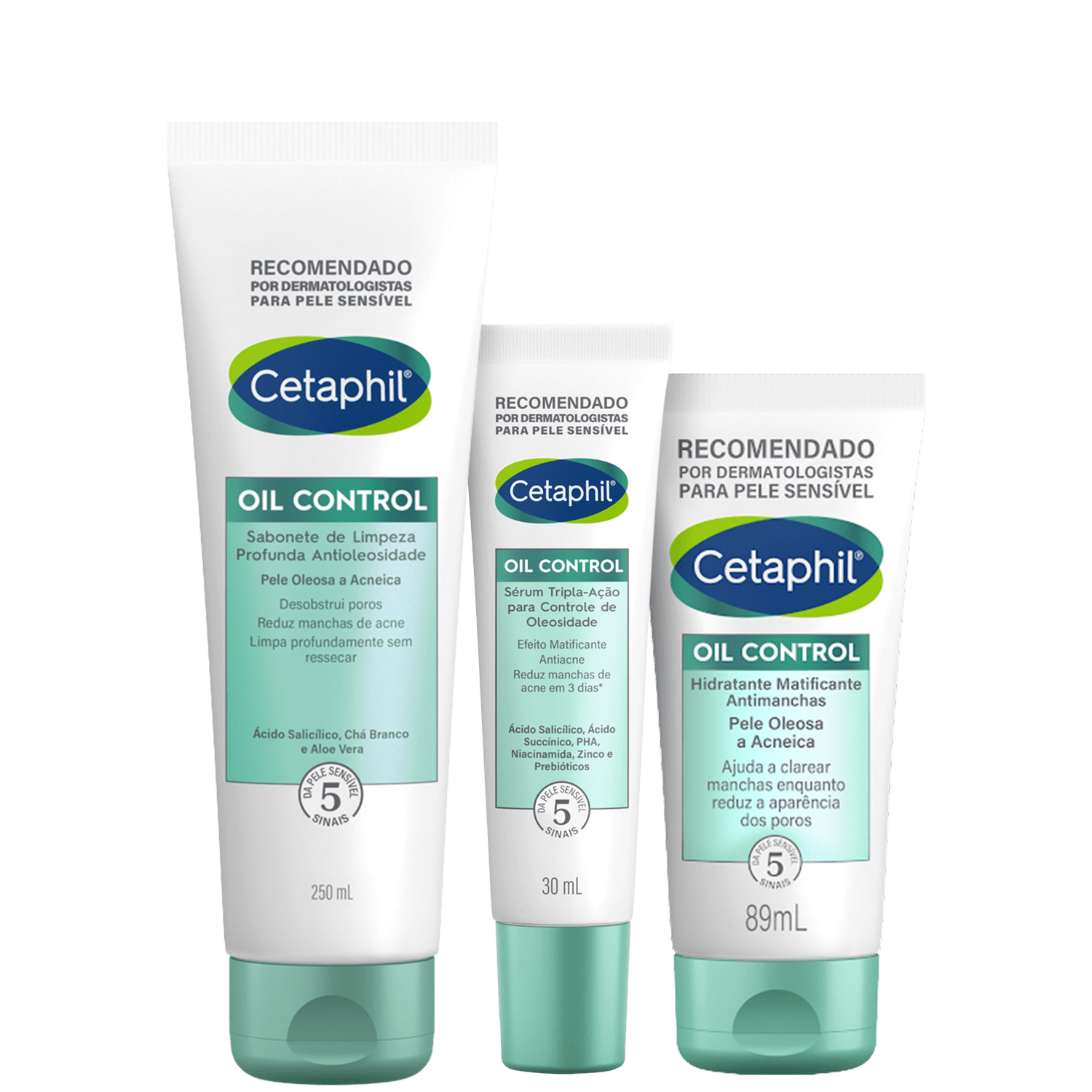 Kit Cetaphil Oil Control Pele Oleosa e Acneica Plus (3 Produtos)