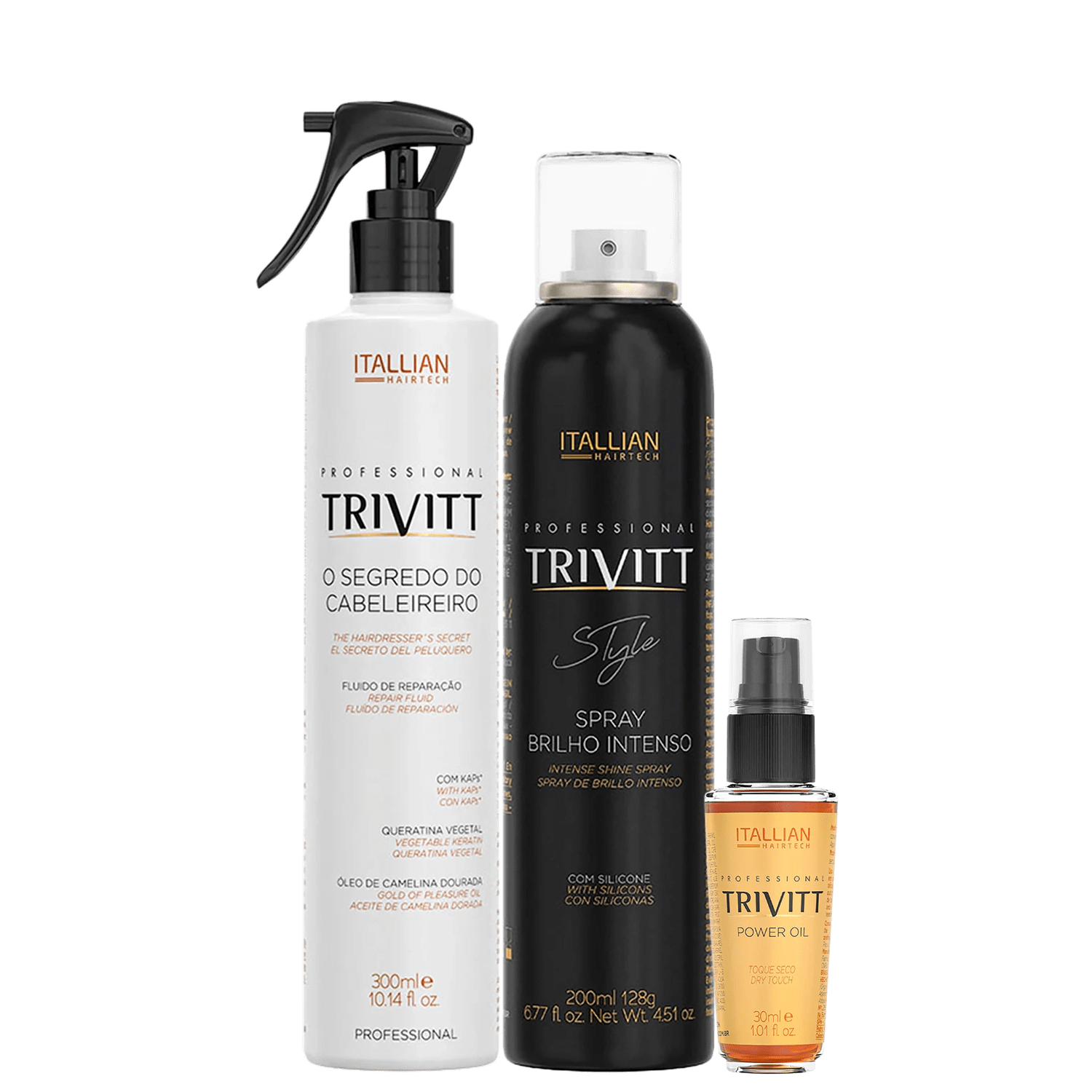Kit Itallian Hairtech Segredo Professional Trivitt Style (3 Produtos)