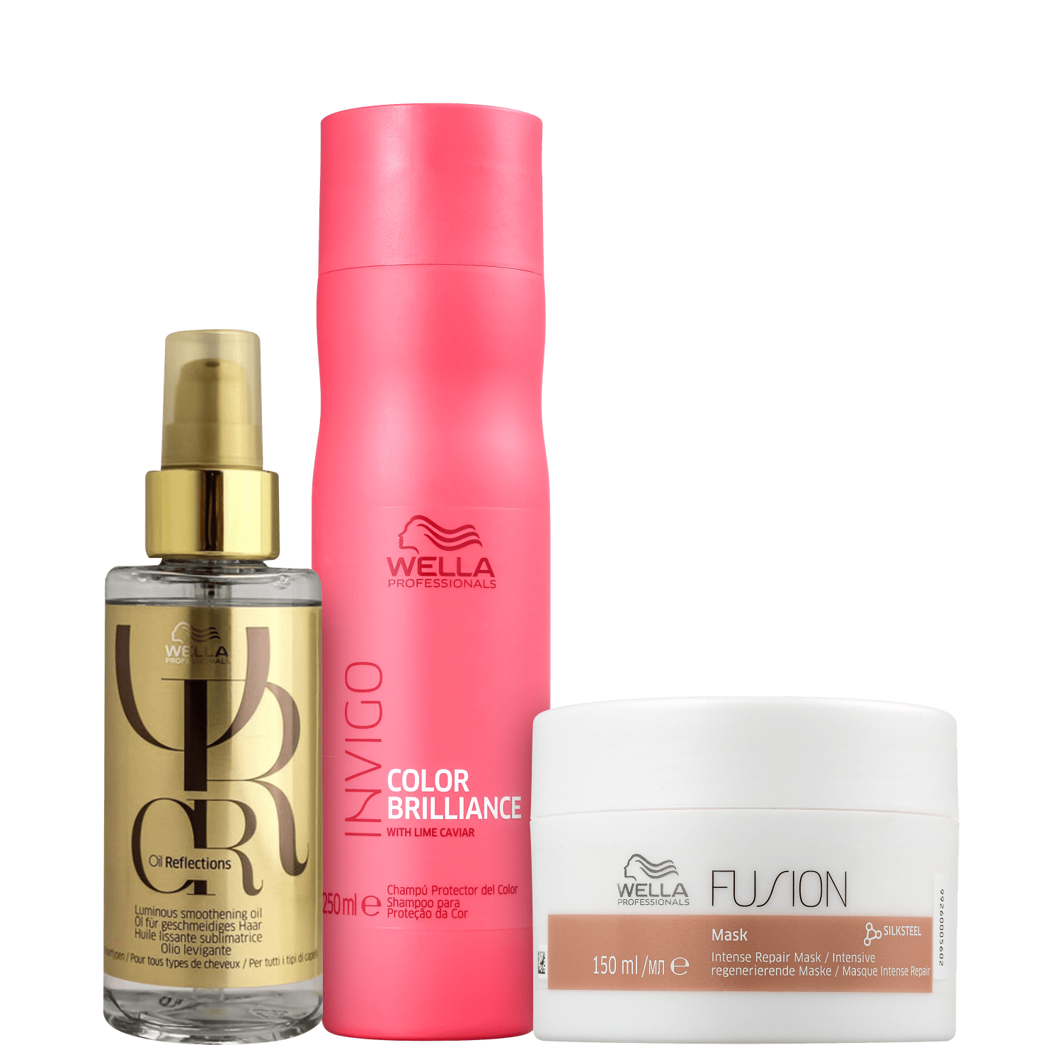 Kit Wella Professionals Invigo Color Brilliance Fusion Oil Reflections Trio (3 Produtos)